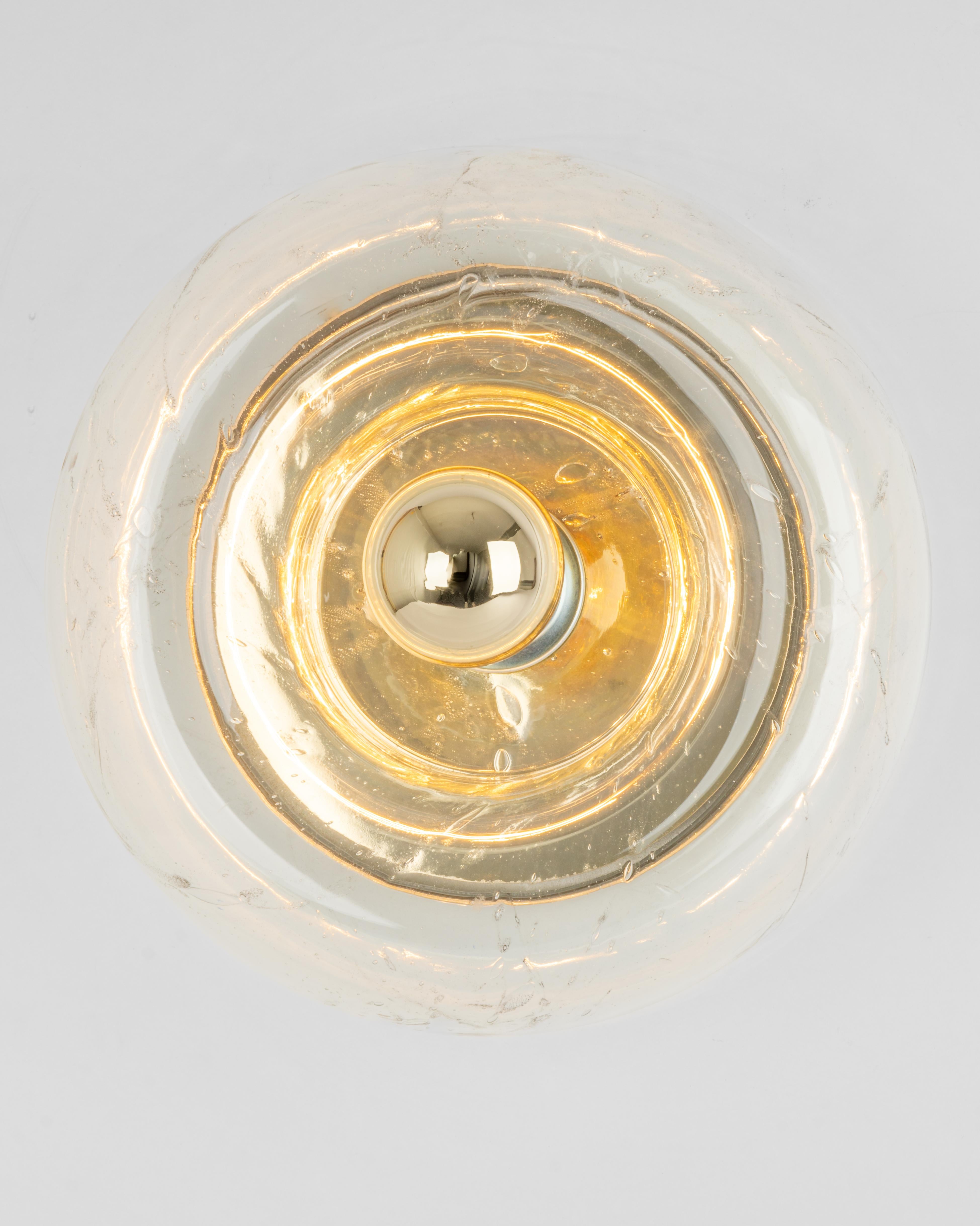 1 de 2 Aplique especial de cristal transparente en forma de rosquilla by Doria, Alemania, Años 60 en venta 3