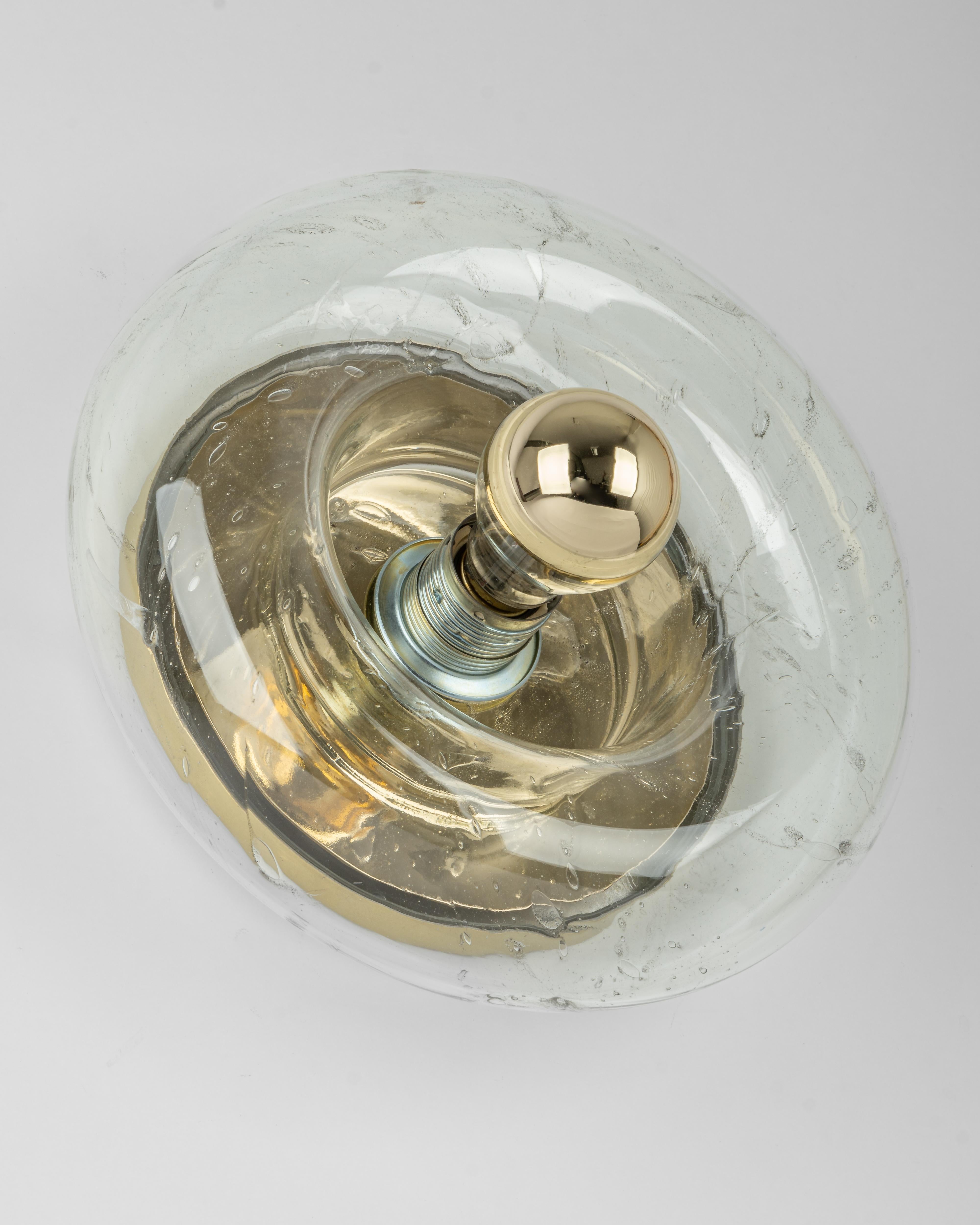 1 de 2 Aplique especial de cristal transparente en forma de rosquilla by Doria, Alemania, Años 60 en venta 1