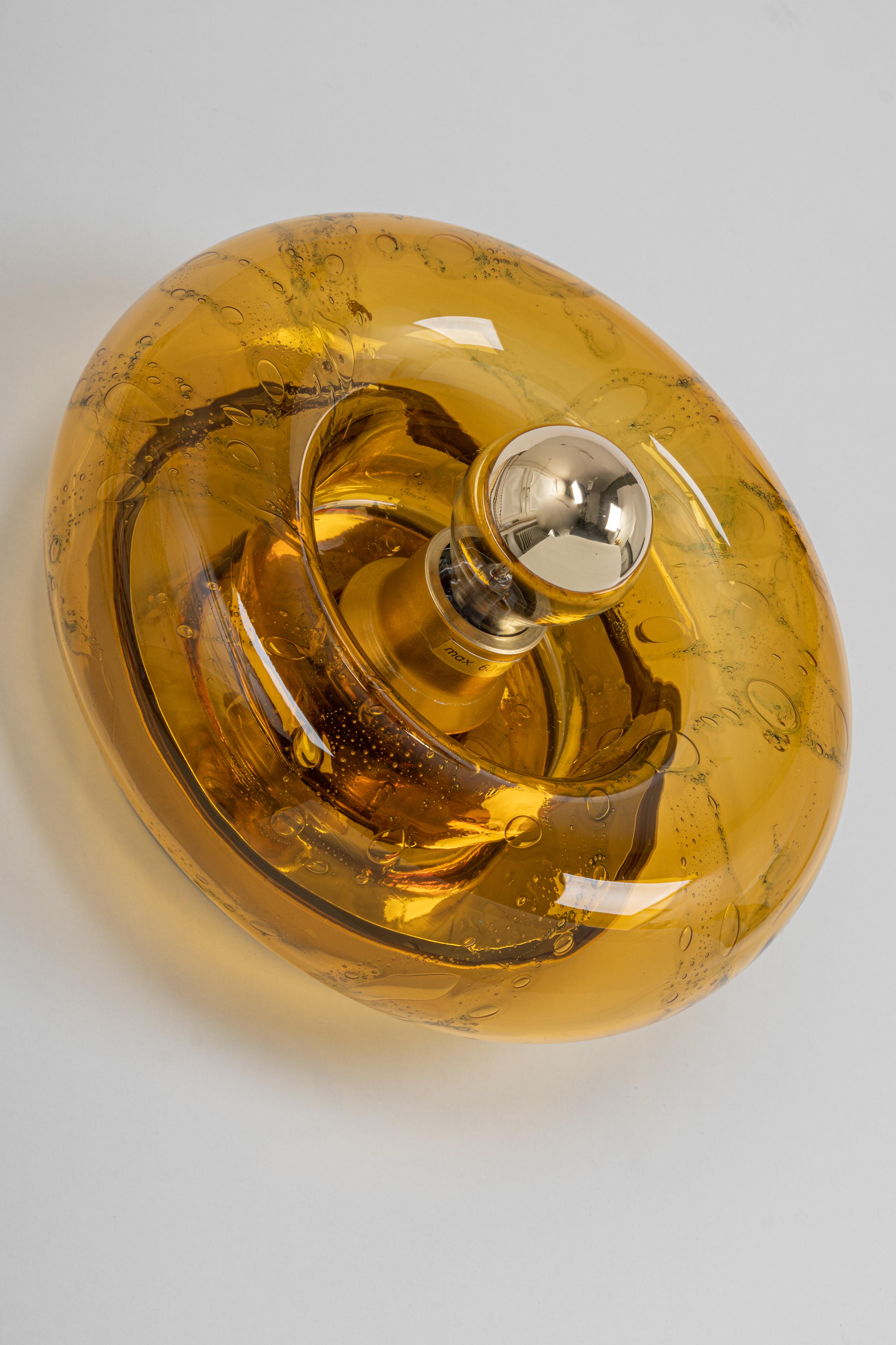 1 of 6 Special Smoked Glass Wall Light Doughnut Shape by Doria, Germany, 1960s In Good Condition For Sale In Aachen, NRW