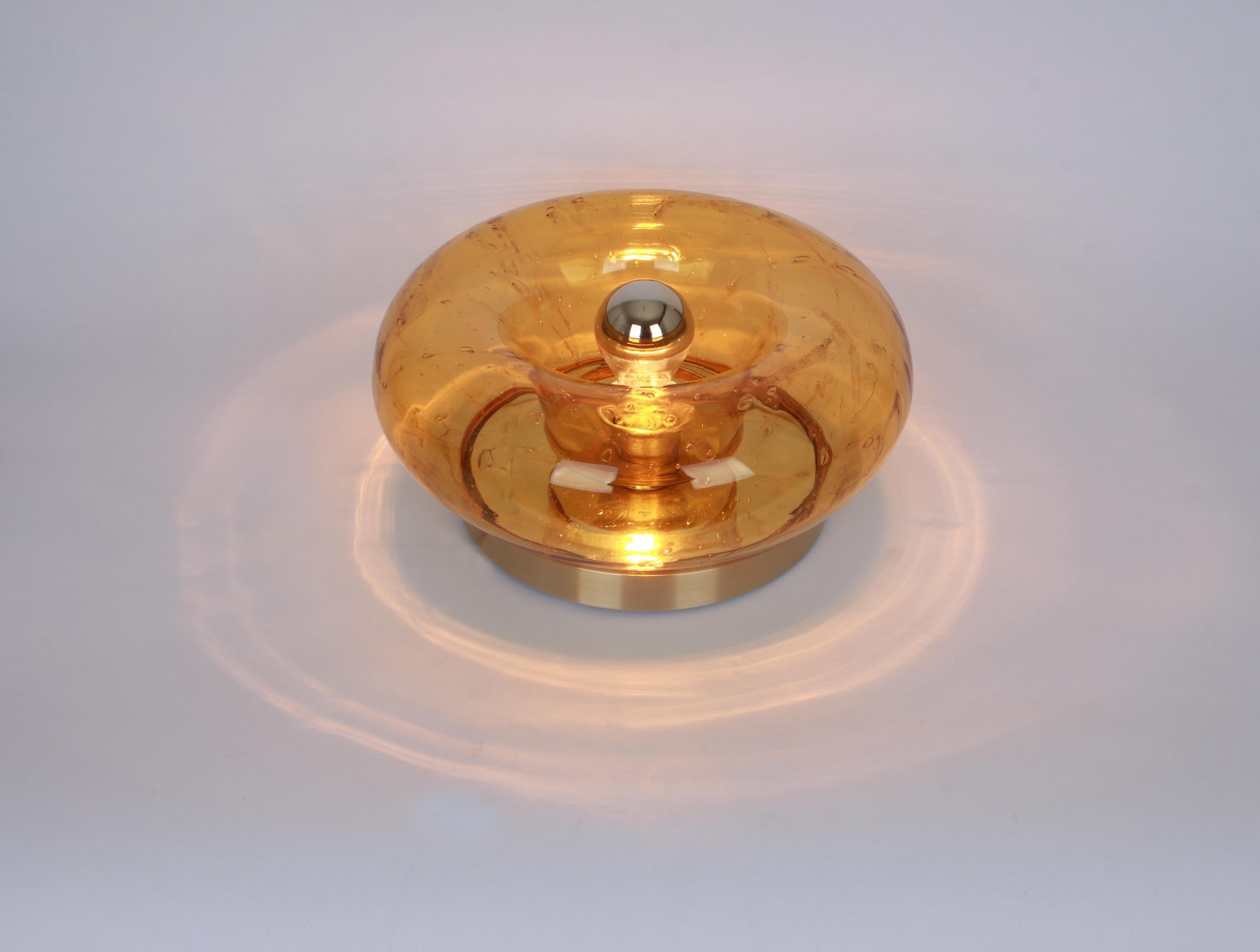 1 of 6 Special Smoked Glass Wall Light Doughnut Shape by Doria, Germany, 1960s For Sale 1