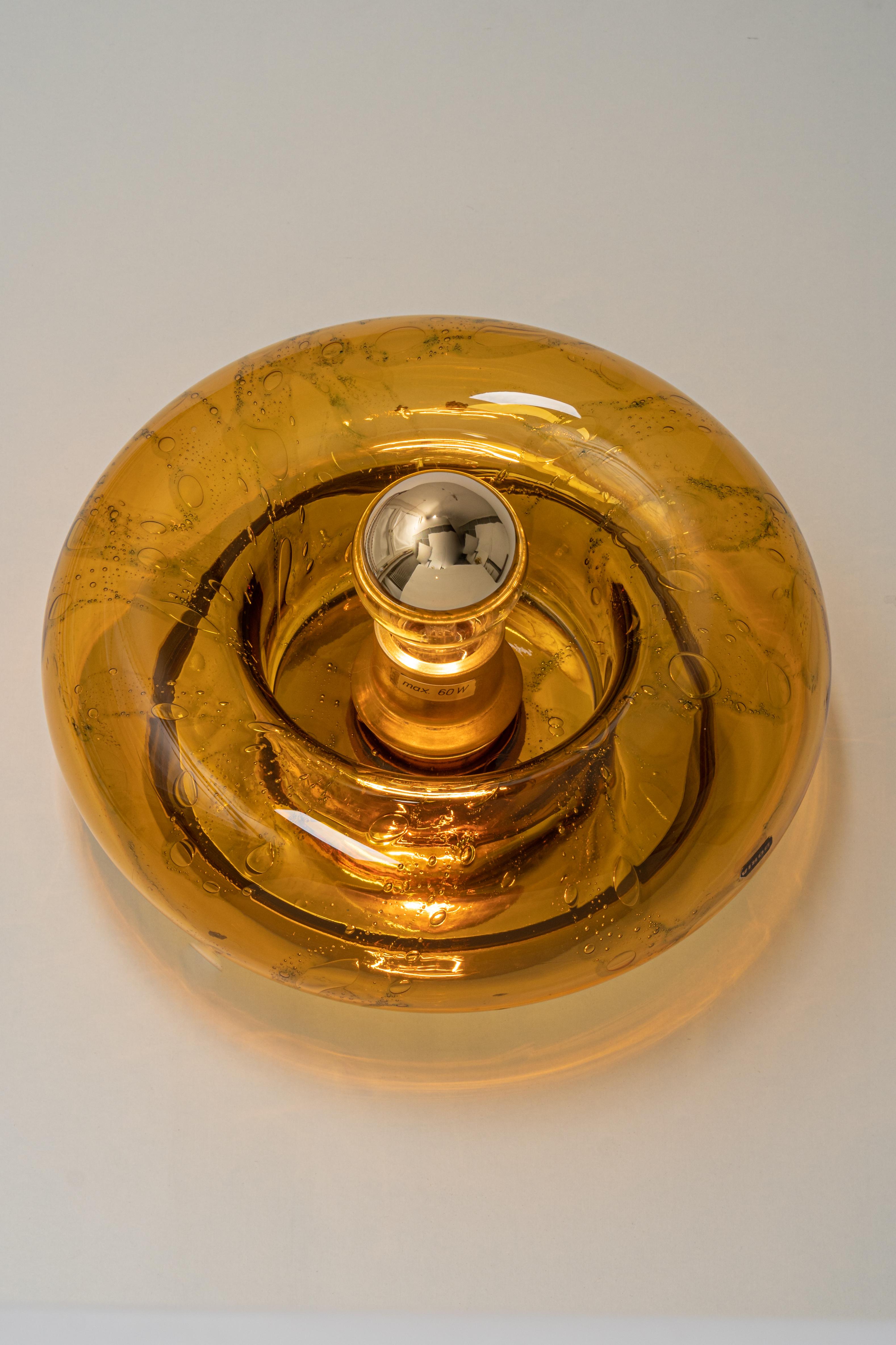 1 of 6 Special Smoked Glass Wall Light Doughnut Shape by Doria, Germany, 1960s For Sale 3