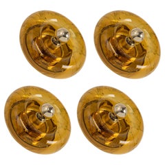 1 of 6 Special Smoked Glass Wall Light Doughnut Shape by Doria, Germany, 1960s