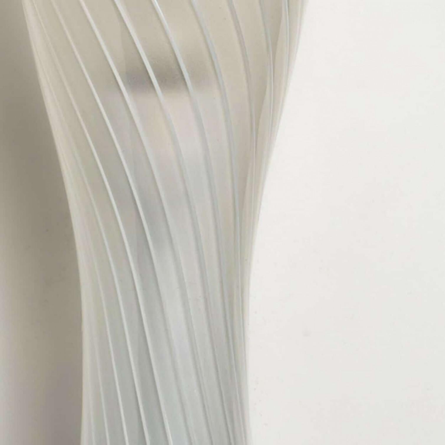 1 of 6 Striped Clear White Glass Wall Lights by Gangkofner for Peill, Germany For Sale 1