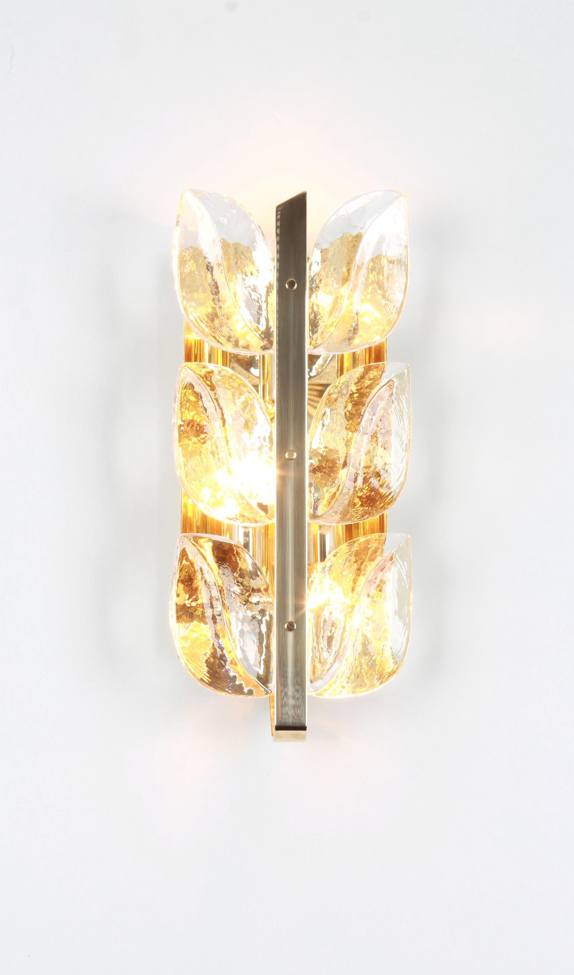 1 von 6 beeindruckenden großen Murano Wandleuchten von Kalmar Lighting, Florida, 1970er Jahre im Zustand „Gut“ im Angebot in Aachen, NRW