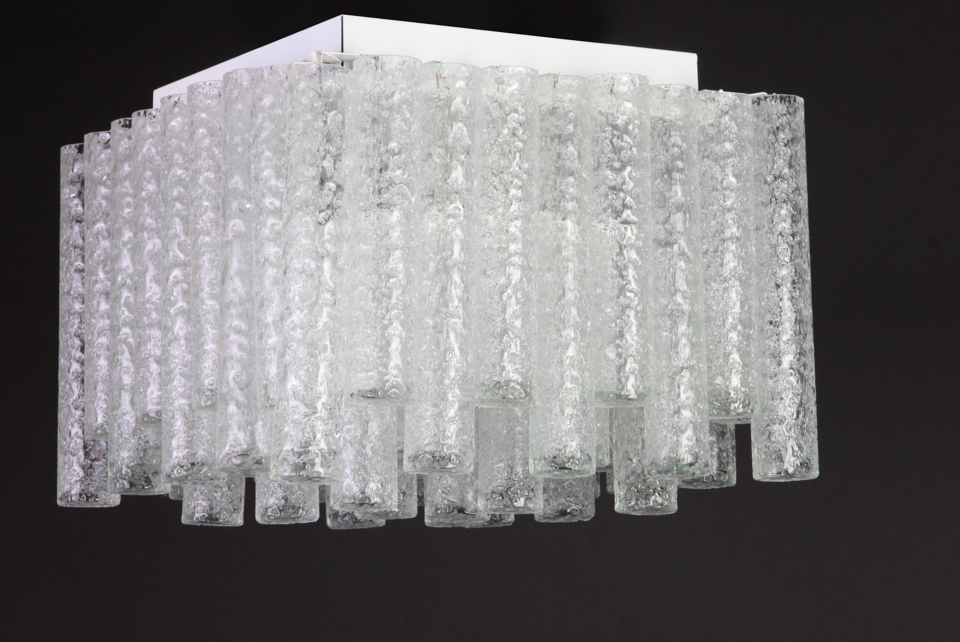 Atemberaubende Murano-Eisglasröhren Einbaubeleuchtung von Doria, Deutschland, 1960er Jahre, 1 von 6 im Zustand „Gut“ im Angebot in Aachen, NRW