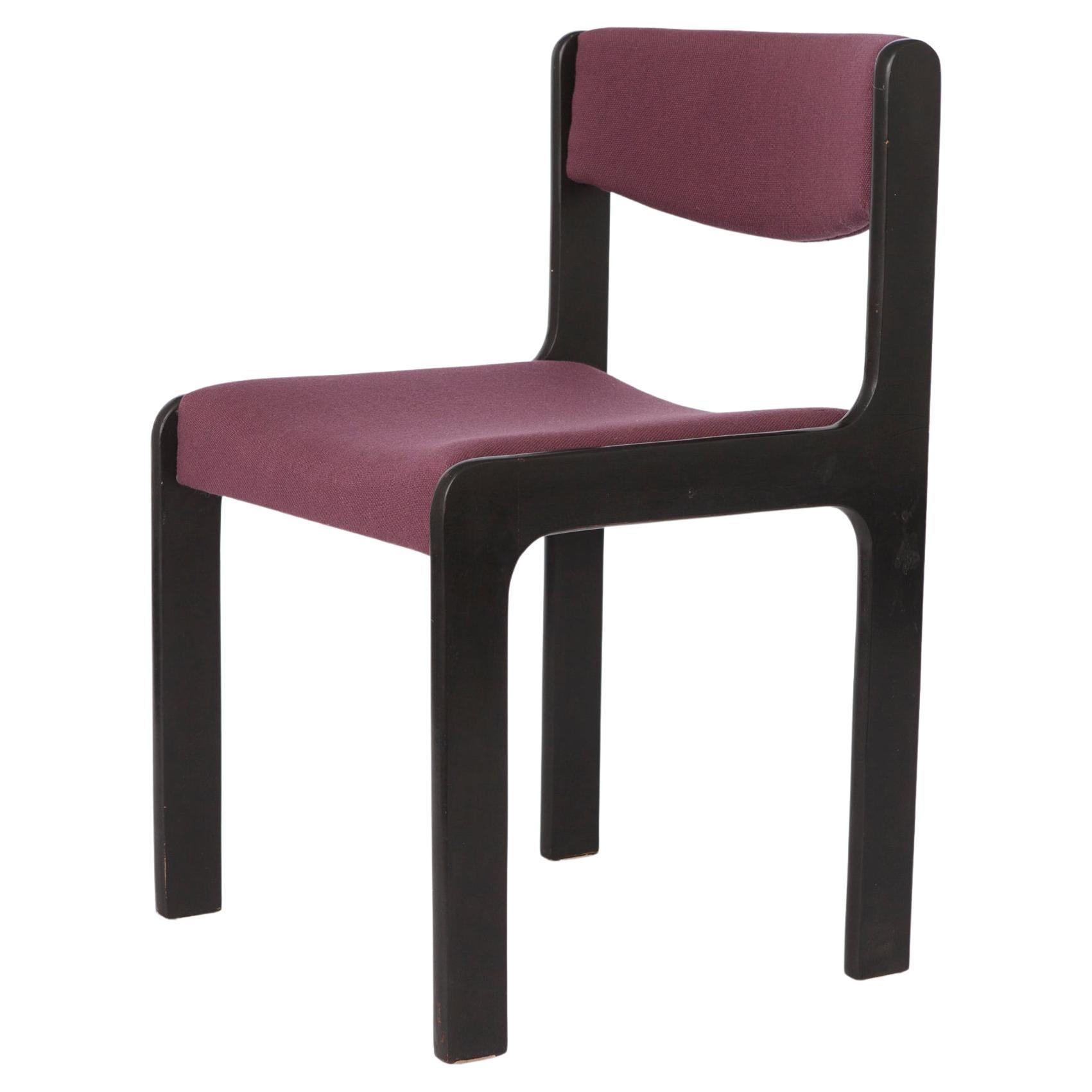 1 of 6 Sedia da pranzo tedesca vintage, anni 
50-
60, faggio nero, rivestimento pastello in vendita