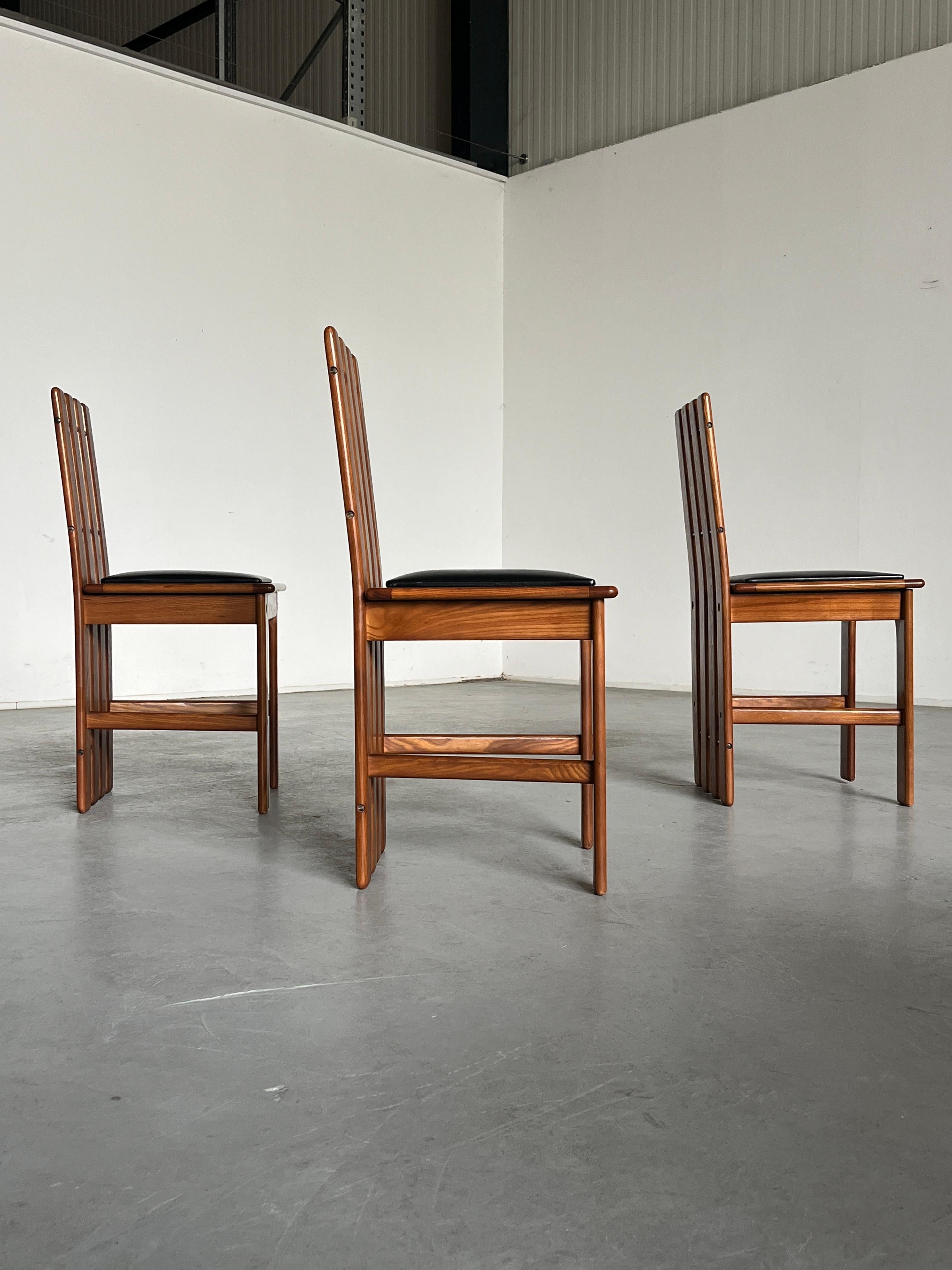 1 de 6 chaises de salle à manger vintage du milieu du siècle dans le style de Mario Marenco, Italie des années 70 en vente 1
