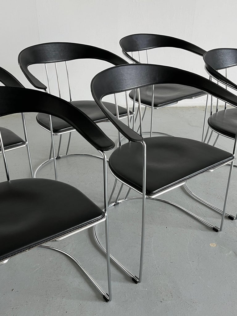1 of 6 Vintage Postmodern Dining Chairs in Style of Ursula