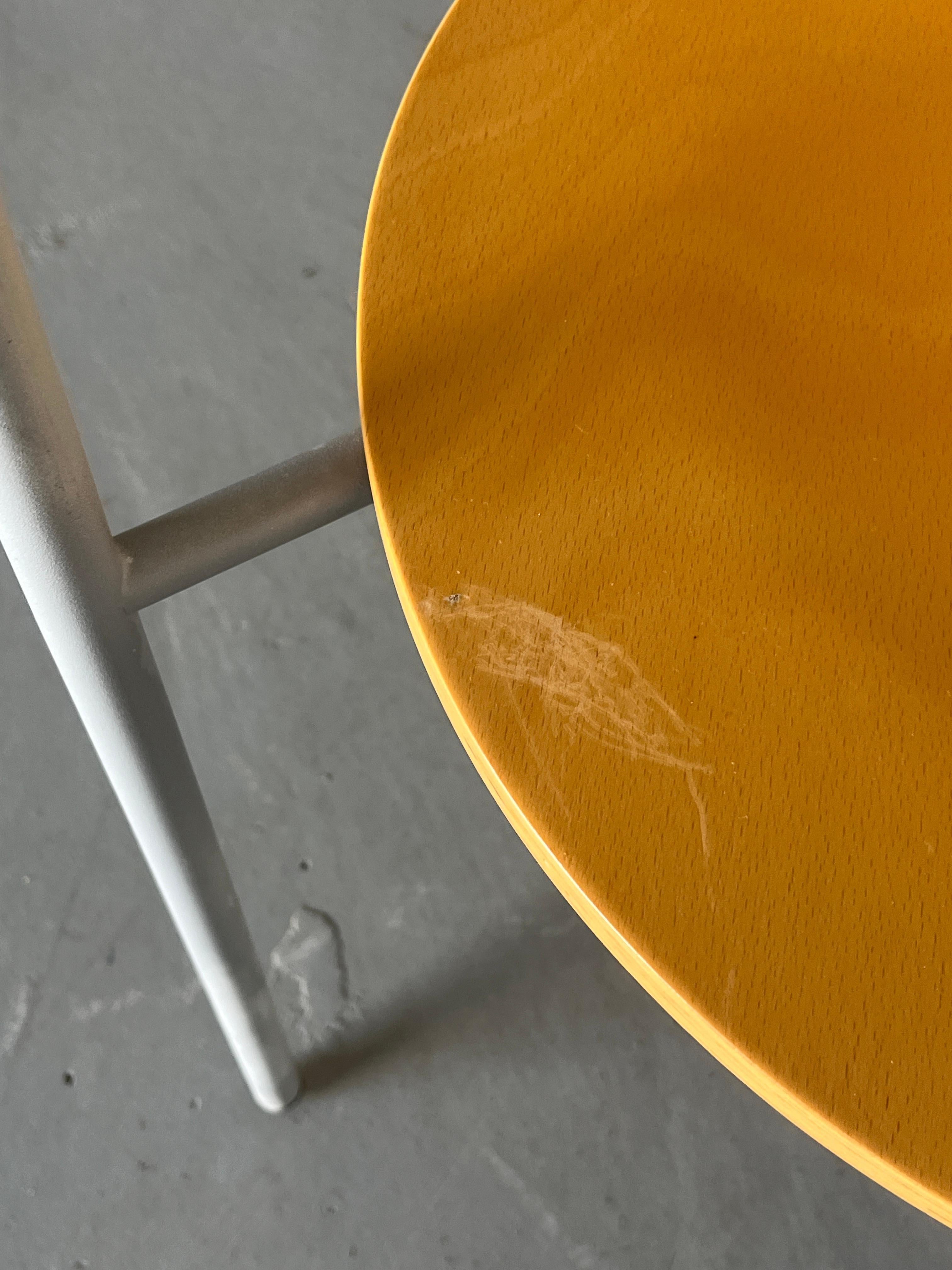 1 of 6 Vintage Postmodern Geometrical Armchairs, Bent Plywood and Metal, Italy For Sale 8
