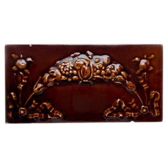 1 of 65 Art Nouveau Relief Relief Border Tiles, Morialmé, circa 1930s