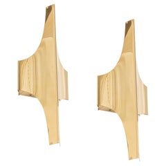 1 von 22 Wandleuchtern aus Messingglas von Doria, Deutschland, 1970er Jahre