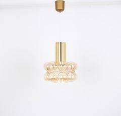 1 of 7 Large Amber Bubble Glass Pendant by Helena Tynell, Limburg, Germany