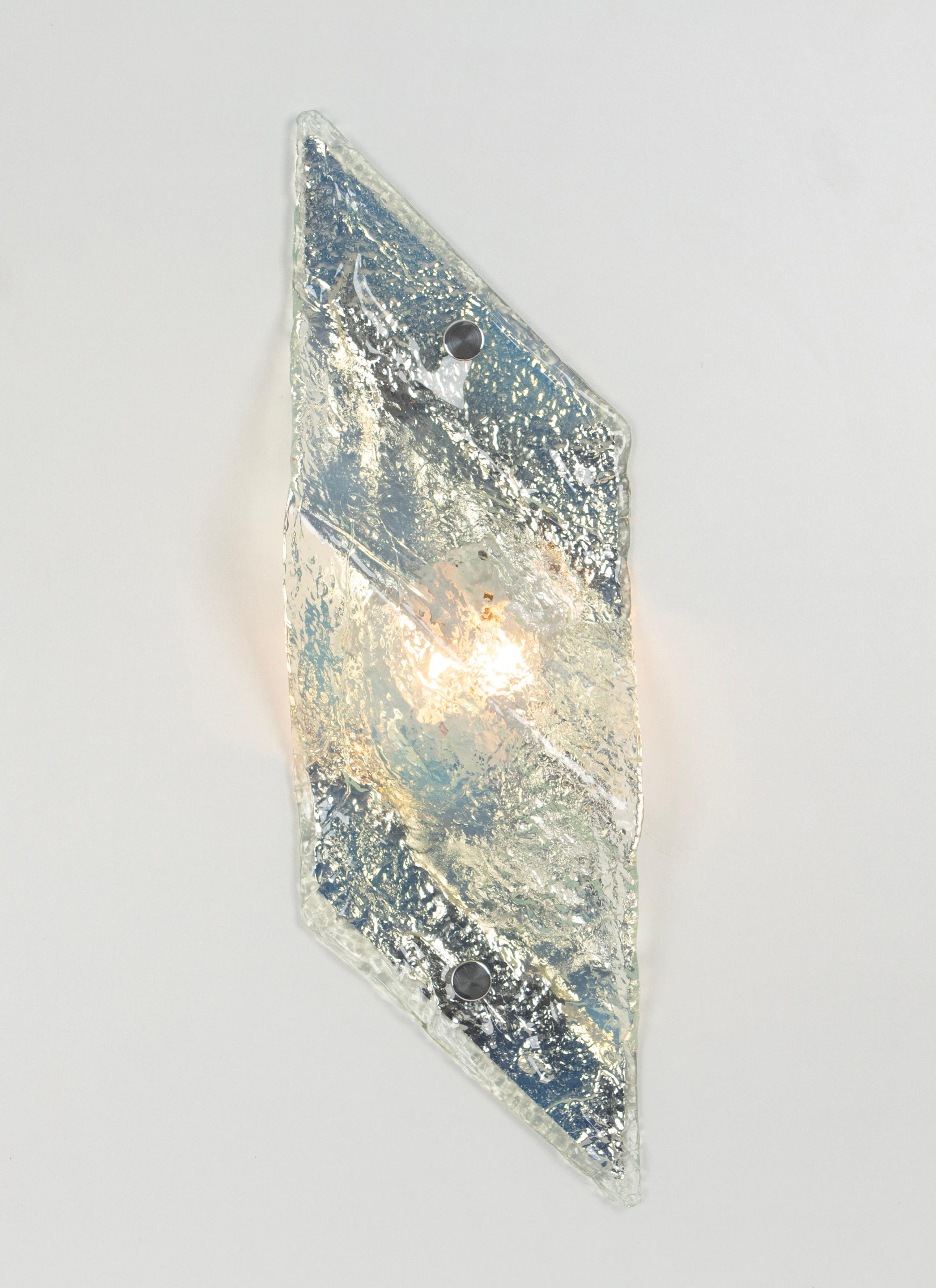 1 of 7 Large Blue Murano Glass Wall Lamp by Carlo Nason for Mazzega, Italy, 70s For Sale 5