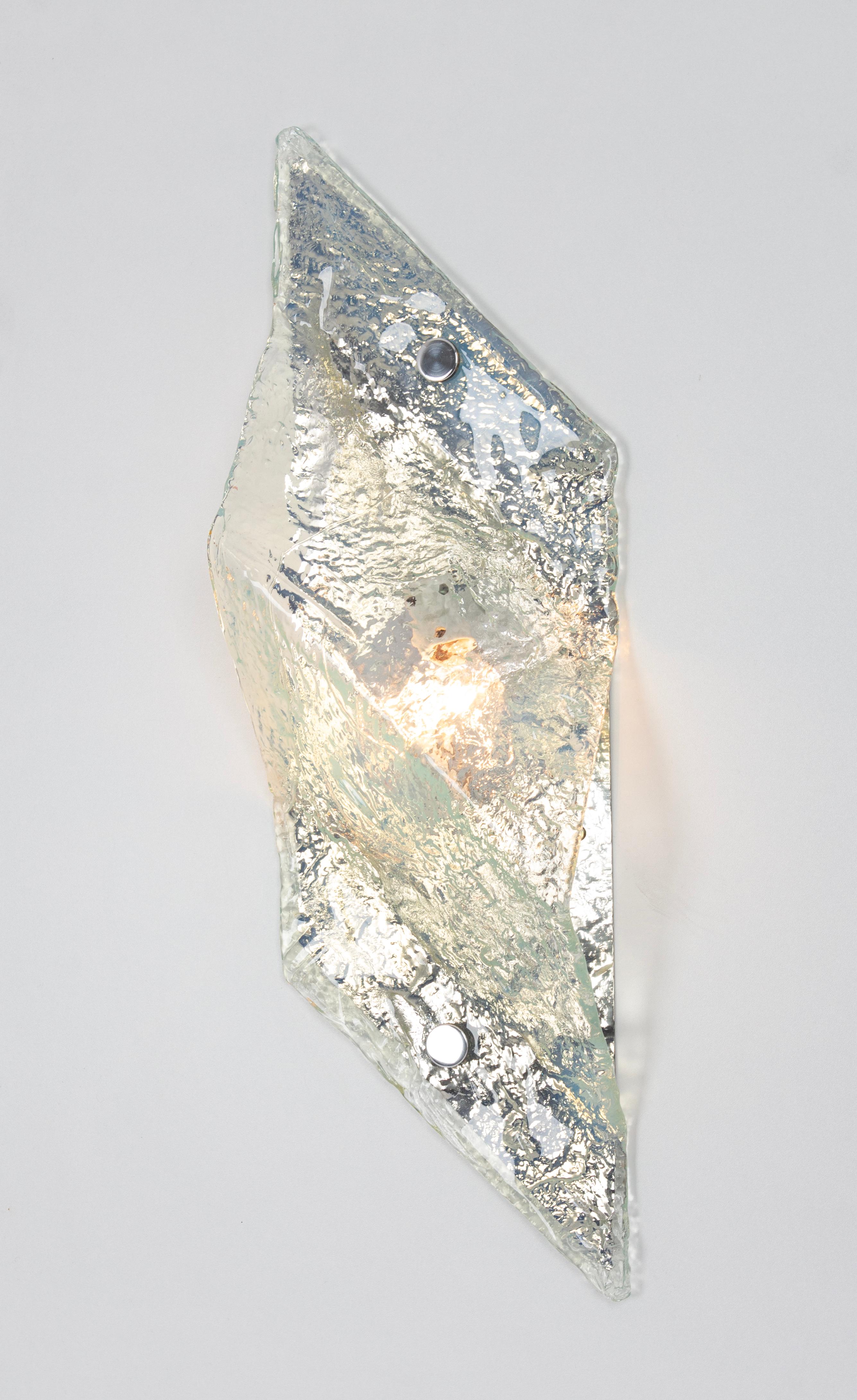 1 of 7 Large Blue Murano Glass Wall Lamp by Carlo Nason for Mazzega, Italy, 70s For Sale 6