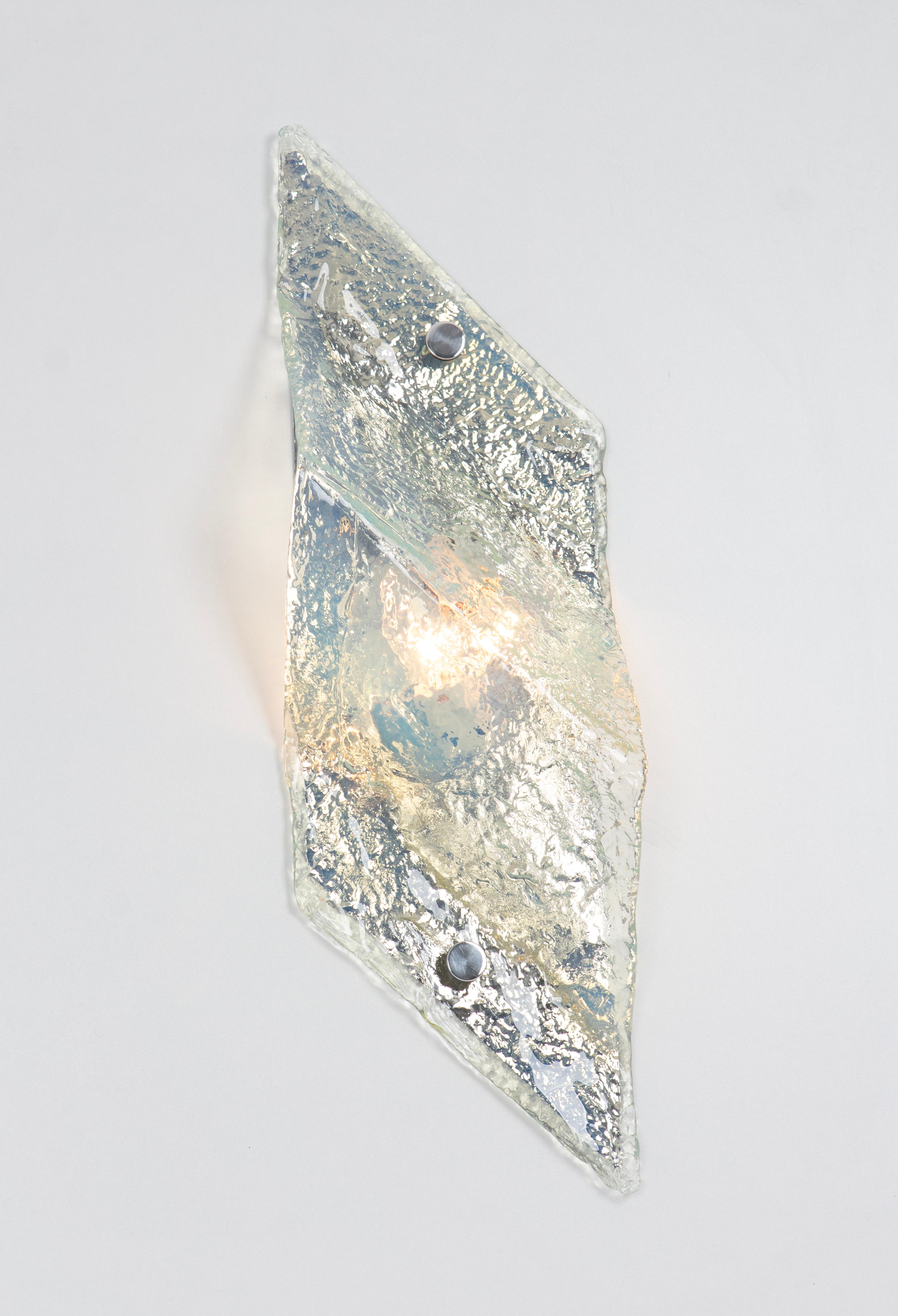 1 of 7 Large Blue Murano Glass Wall Lamp by Carlo Nason for Mazzega, Italy, 70s For Sale 8
