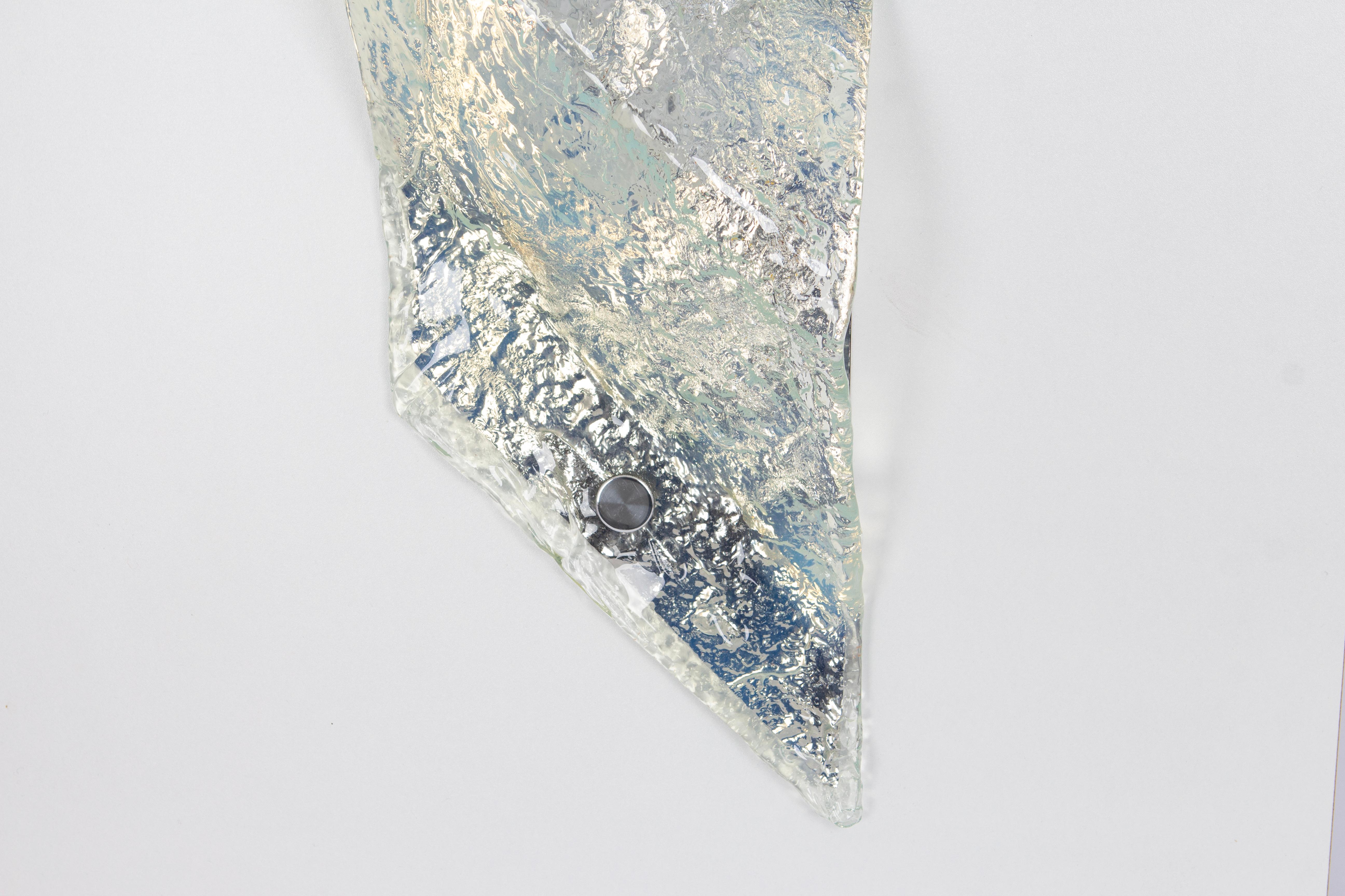 1 of 7 Large Blue Murano Glass Wall Lamp by Carlo Nason for Mazzega, Italy, 70s In Good Condition For Sale In Aachen, NRW