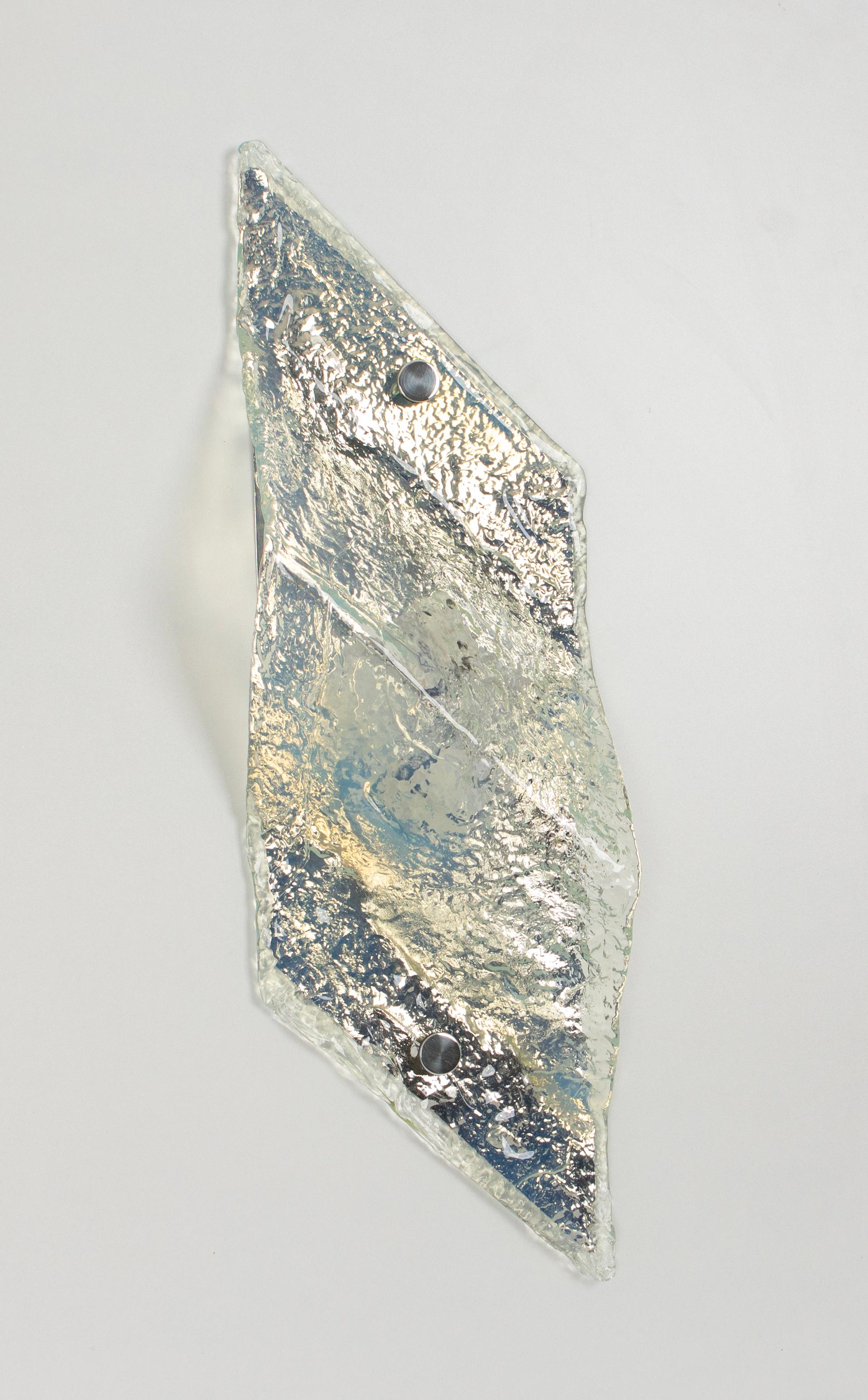 1 of 7 Large Blue Murano Glass Wall Lamp by Carlo Nason for Mazzega, Italy, 70s For Sale 1