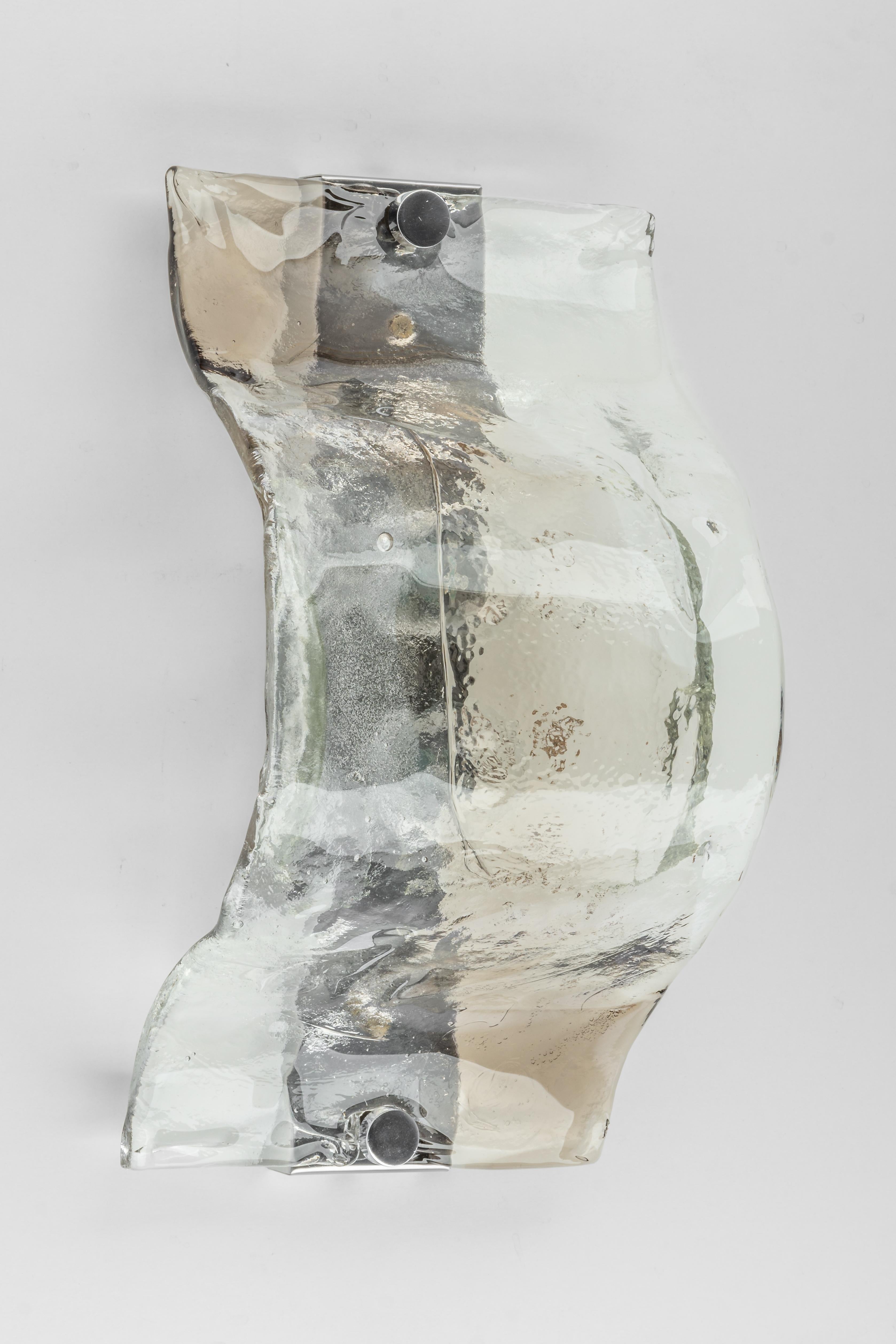 Mid-Century Modern 1 of 7 Murano Glass Sconces Kalmar Designed by Carlo Nason, Austria, 1960s For Sale