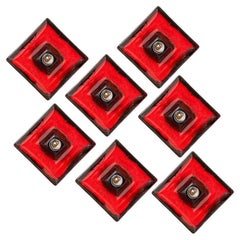 1 of 7 Red Black Square Ceramic Wall Lights , Germany