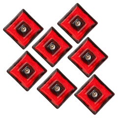 1 of 7 Red Black Square Ceramic Wall Lights , Germany