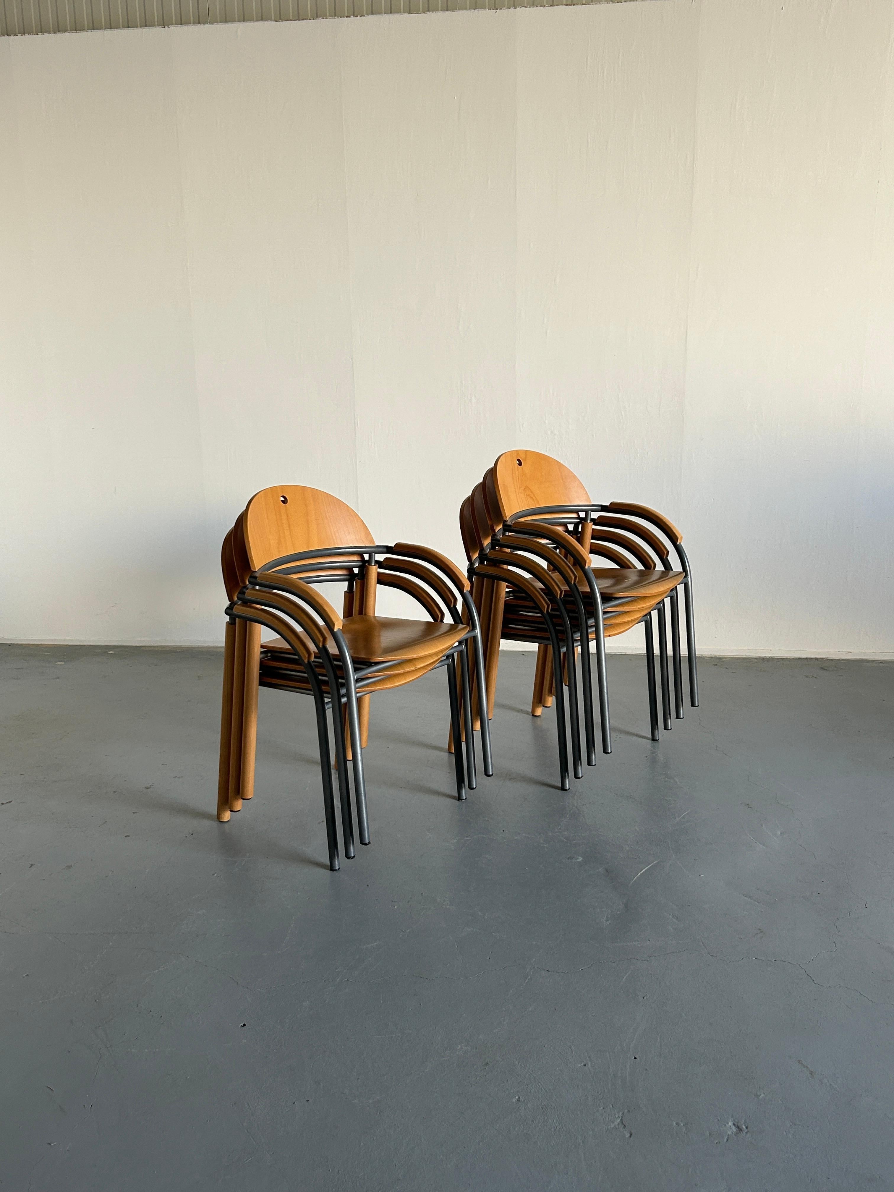 1 of 7 Vintage Postmodern Visitor Armchair or Dining Chair by Wiesner Hager 1999 1