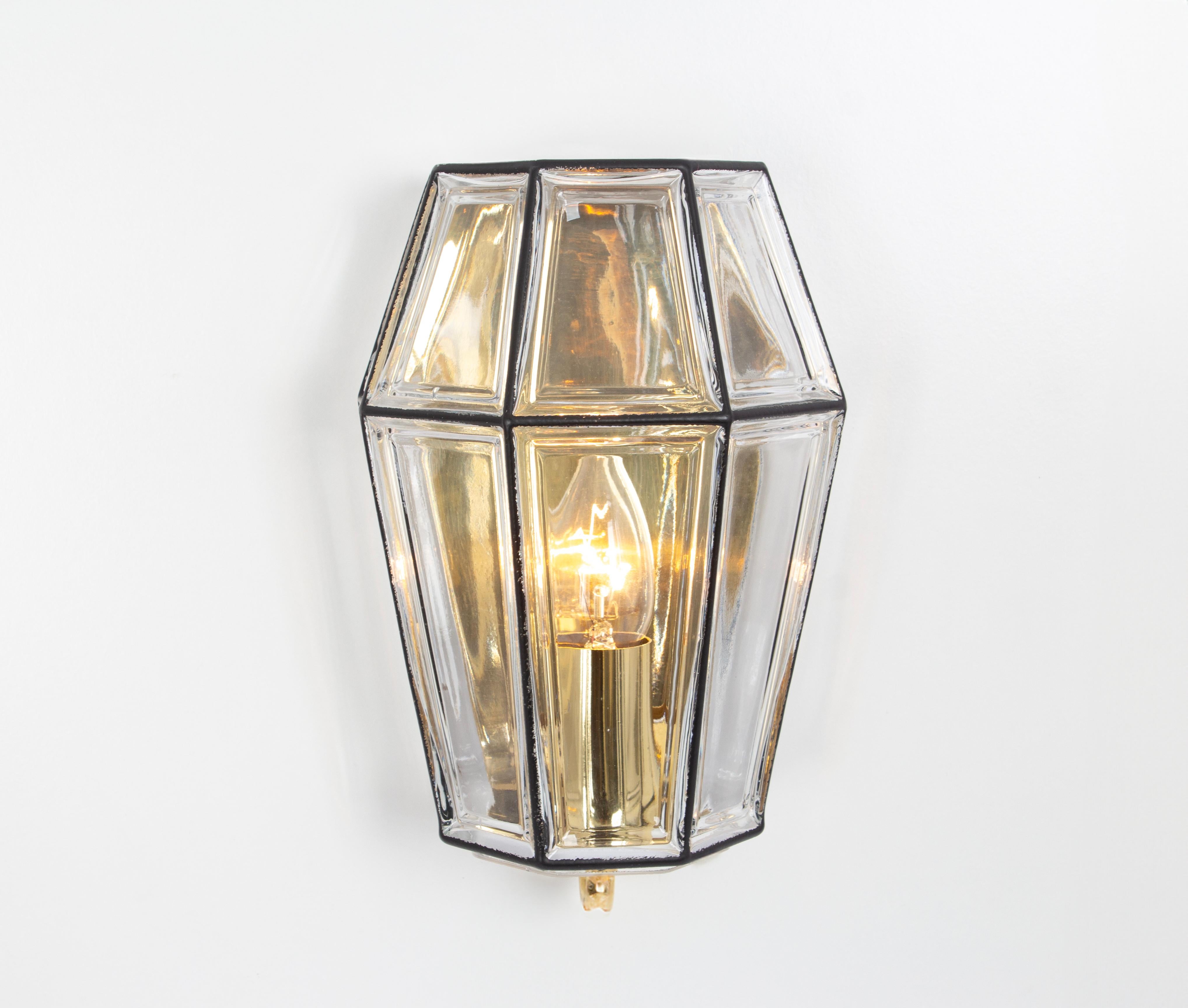 Pair of Wall Lights Sconces Iron Glass by Limburg, Germany, 1960s 2