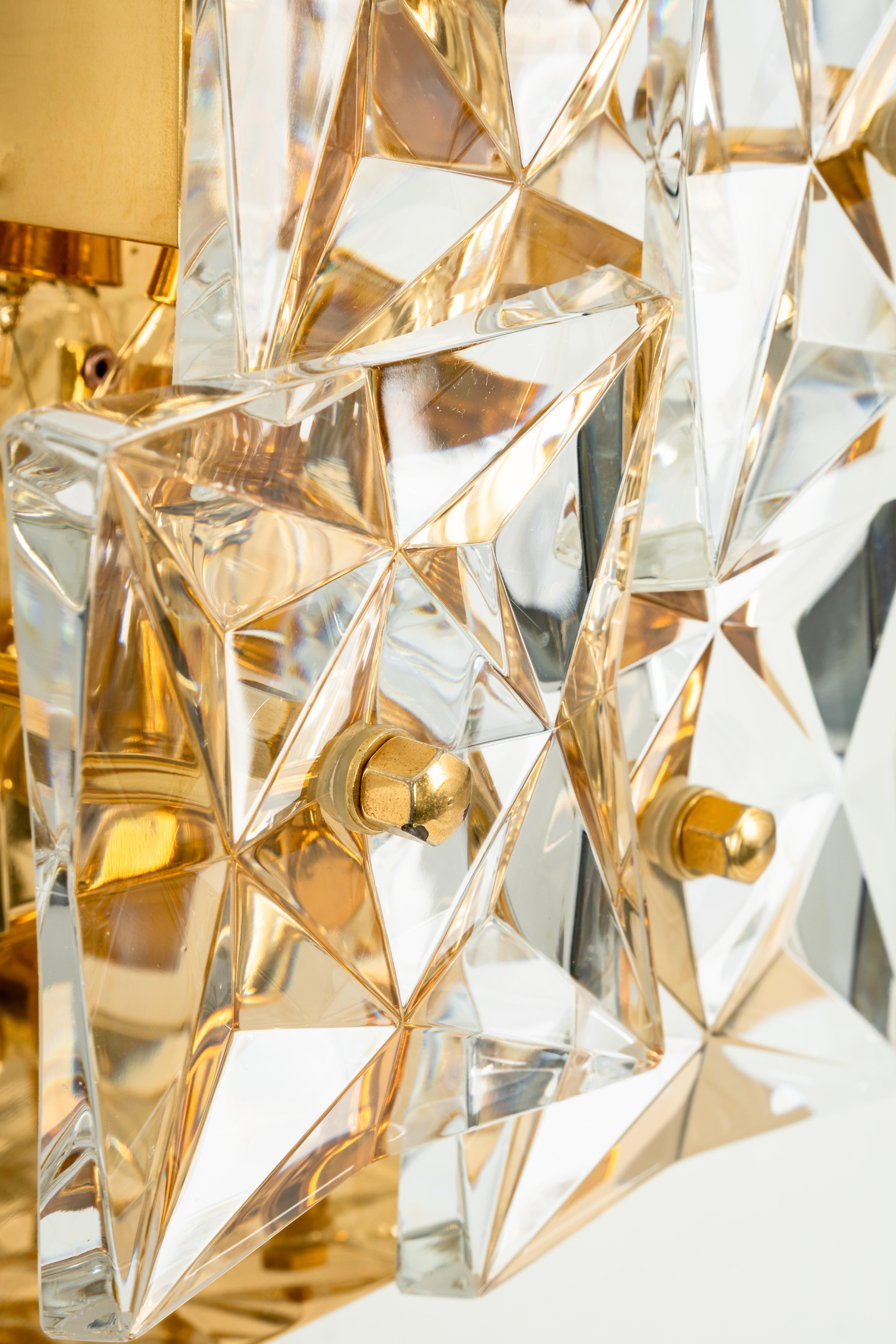 Mid-Century Modern 1 of 7 Wonderful Crystal Sconces by Kinkeldey, Germany, 1970s