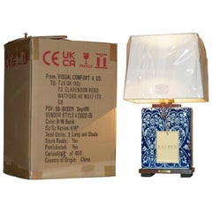 1 OF 8 IN THE BOX RALPH LAUREN PORCELAIN COBALT VINEYARD TABLE LAMPs