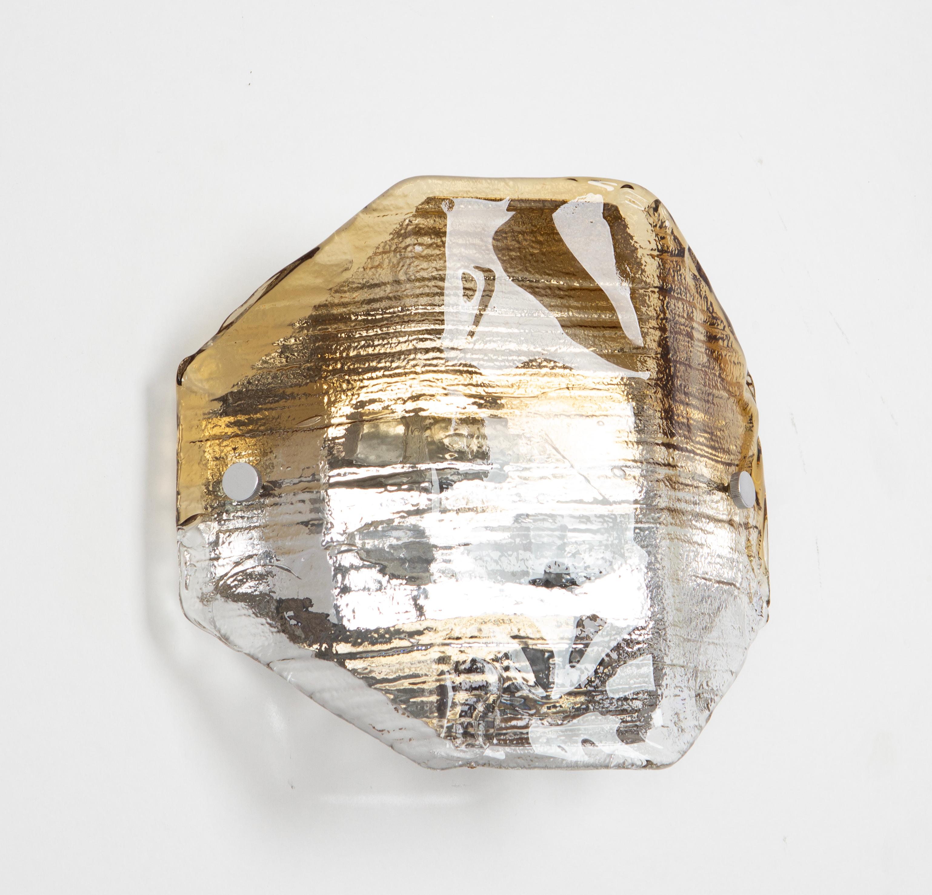 1 of 8 Large Glass Wall Light by Kalmar, Austria, 1970s en venta 5