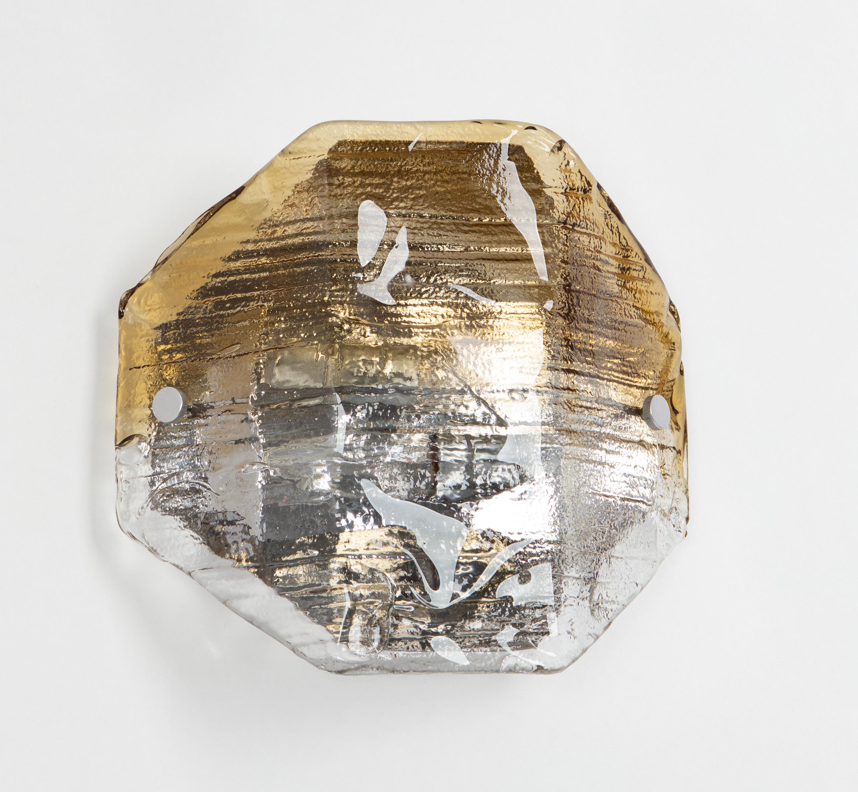 1 of 8 Large Glass Wall Light by Kalmar, Austria, 1970s en venta 6