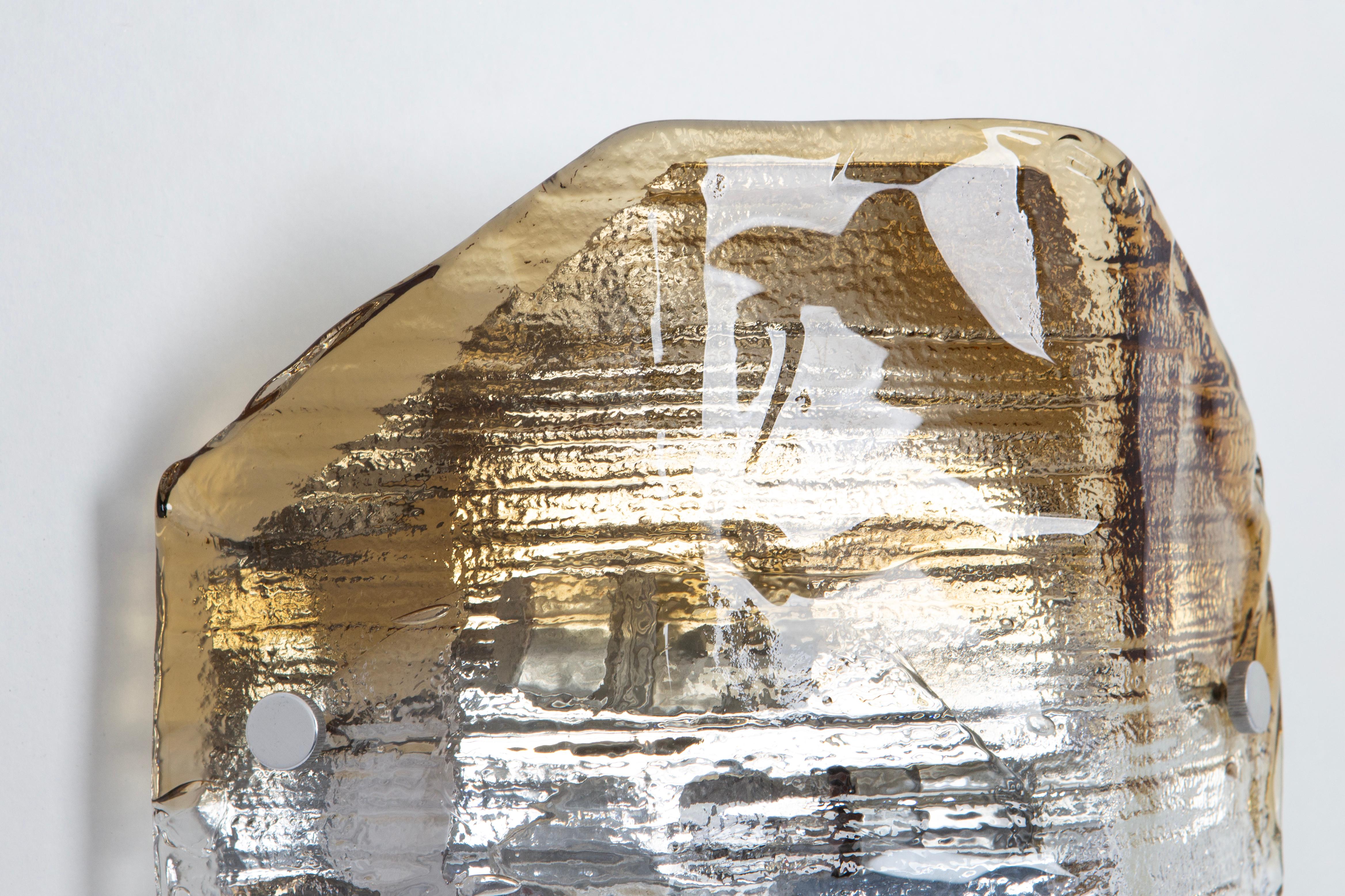 1 of 8 Large Glass Wall Light by Kalmar, Austria, 1970s Moderno de mediados de siglo en venta