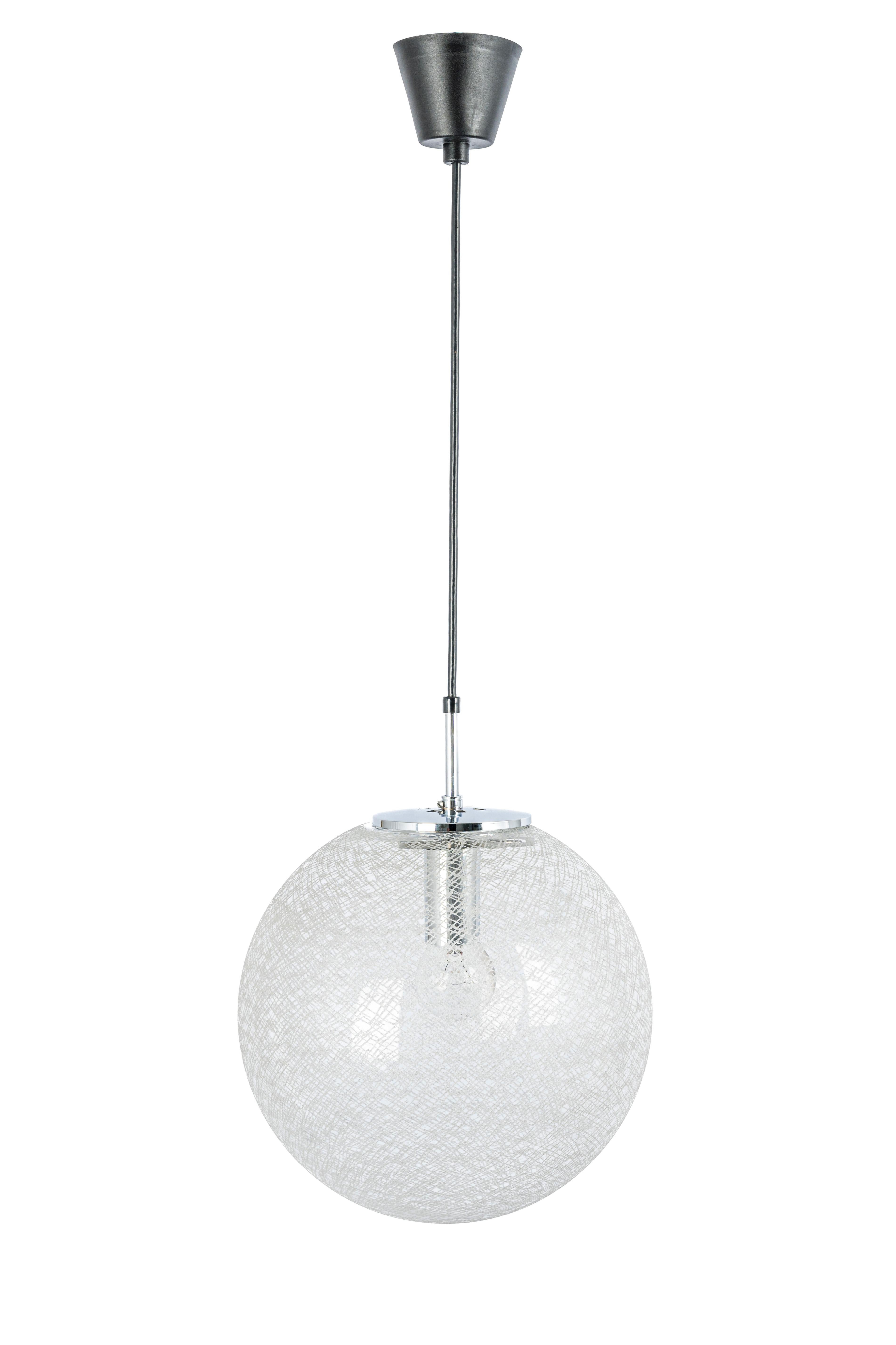 1 of 8 Large Limburg Chrome with Glass Ball Pendant, Germany, 1970s For Sale 1