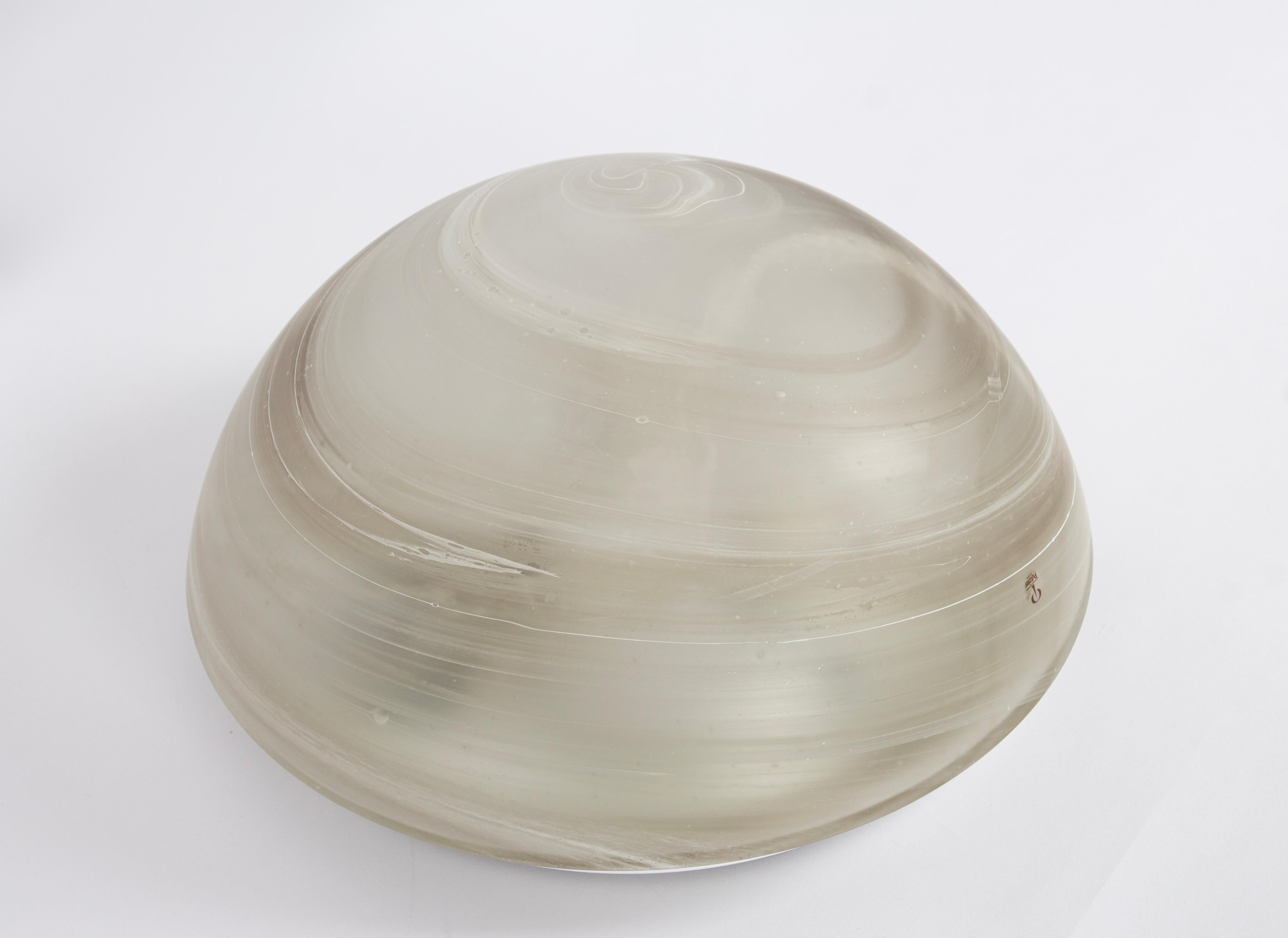 Mid-Century Modern 1 of 8 Large Stunning Glass Flushmount by Peill & Putzler, Germany, 1970s For Sale