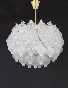 1 of 8 Large Tulipan Glass Chandelier by Kalmar, Austria, 1960s