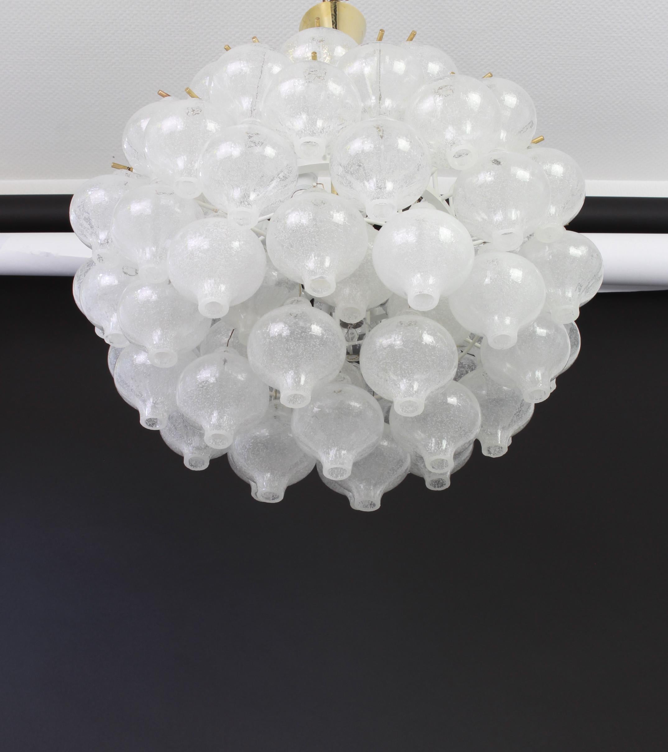 Murano Glass 1 of 8 Large Tulipan Glass Chandelier by Kalmar, Austria, 1960s For Sale