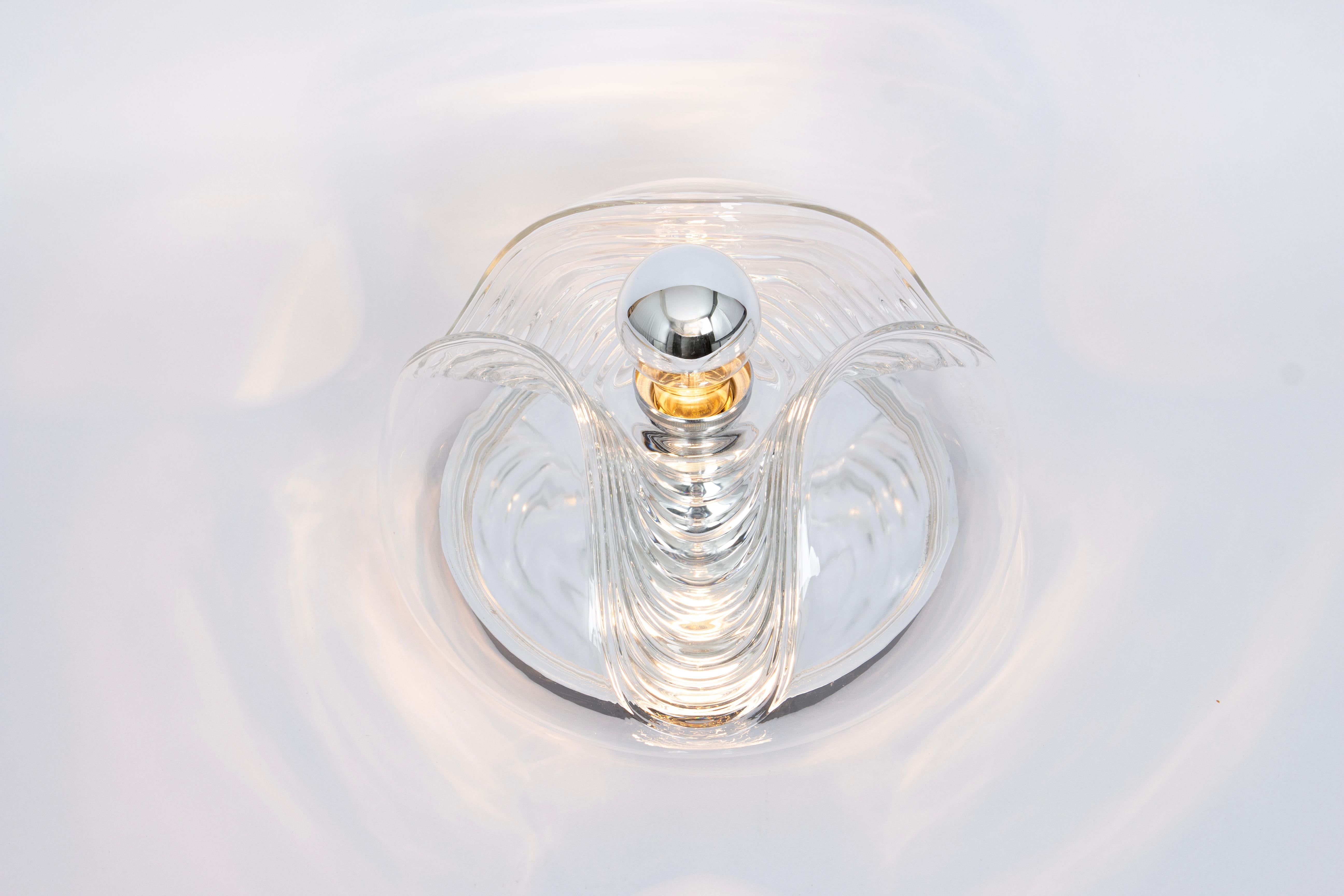 Mid-Century Modern 1 of 8 Large Wall light sconce Koch & Lowy by Peill & Putzler, Germany, 1970s For Sale