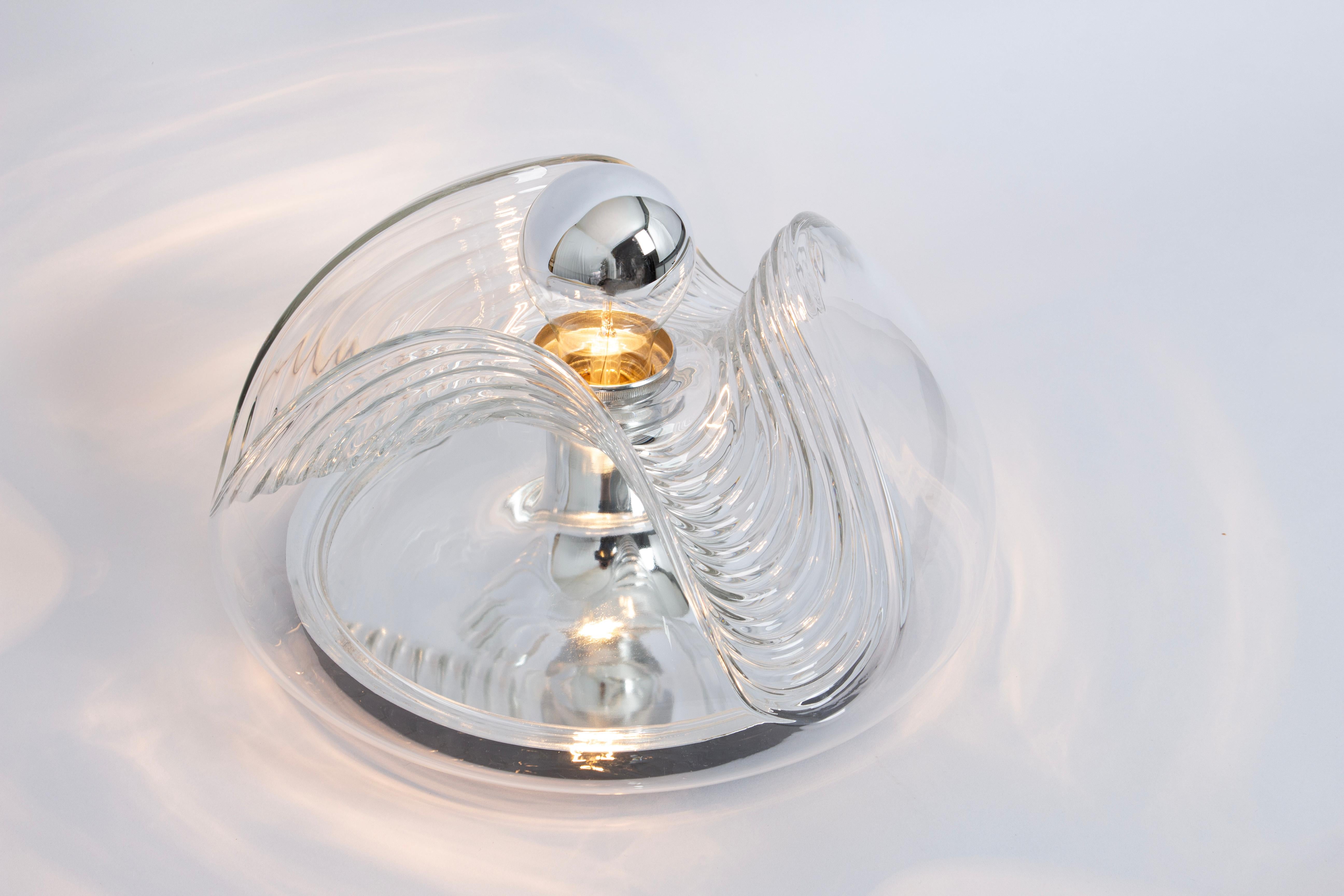 Art Glass 1 of 8 Large Wall light sconce Koch & Lowy by Peill & Putzler, Germany, 1970s For Sale