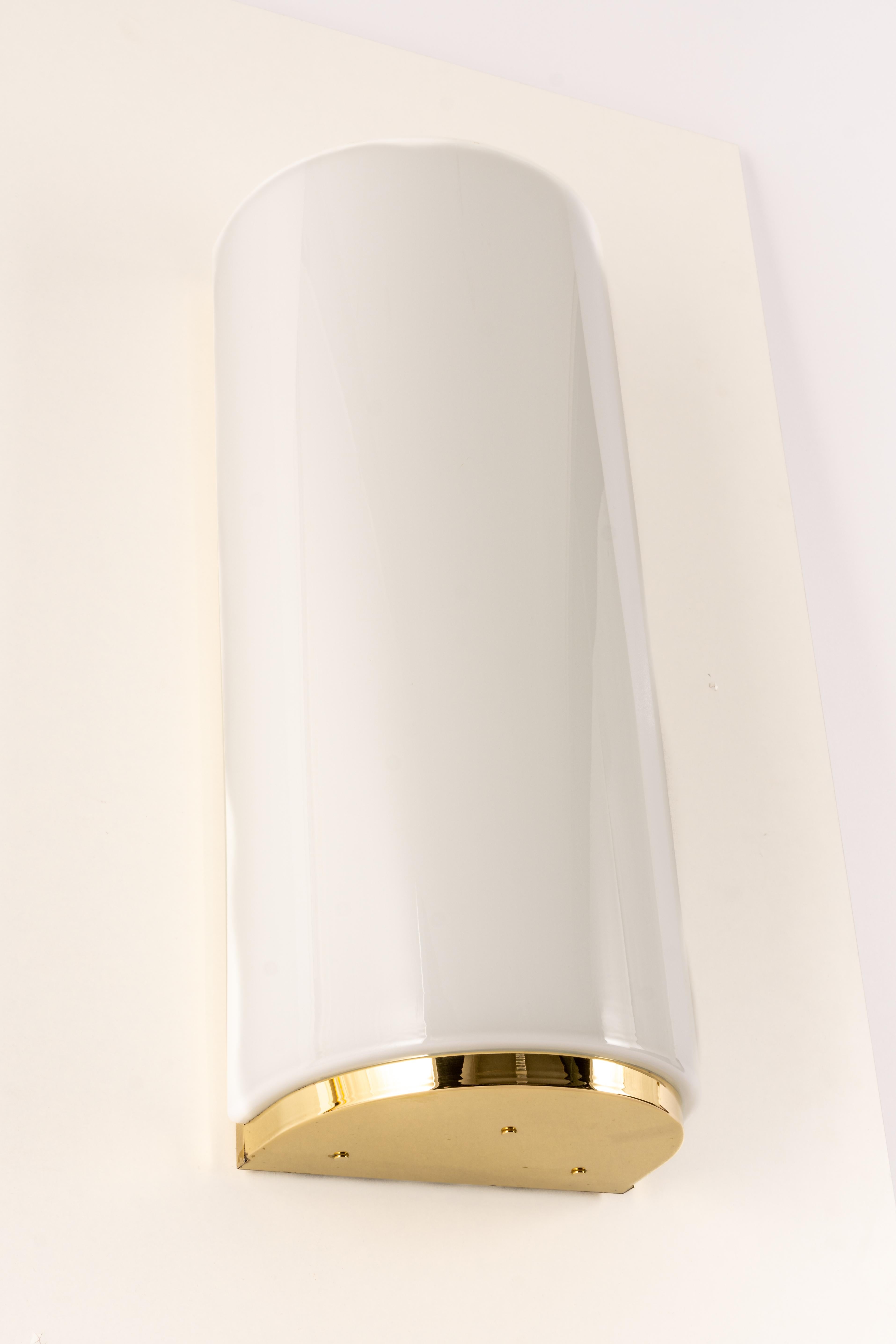 1 of 8 Opal Glass Sconces Designed by Limburg, Germany For Sale 1