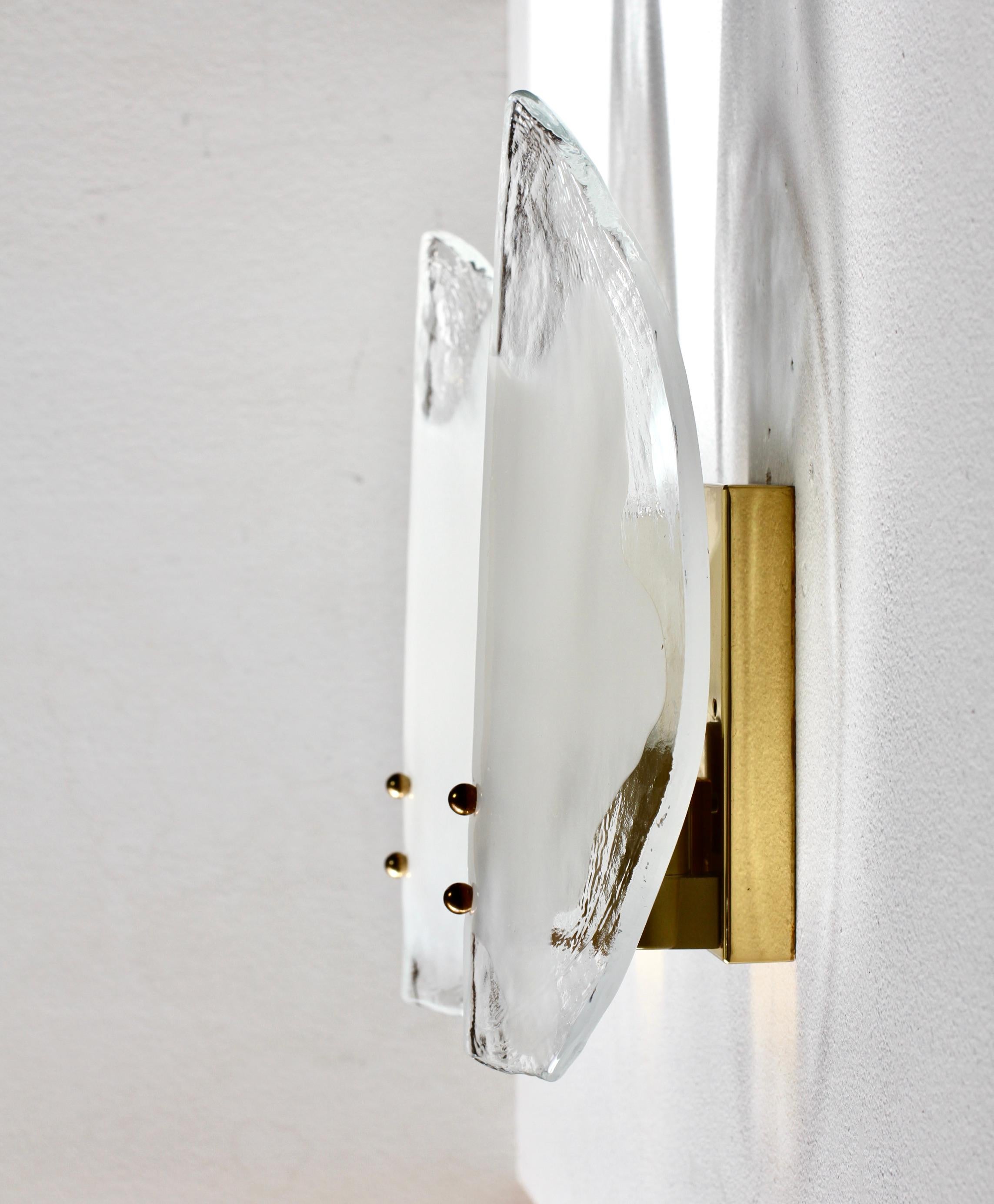 Polished 1 of 8 Pairs of Midcentury Kalmar Mazzega Murano Glass Wall Lights Sconces 1970s For Sale