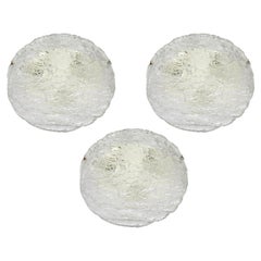 1 of 8 Petite Murano Glass Flushmount Fixture by Kaiser, Germany, 1960s