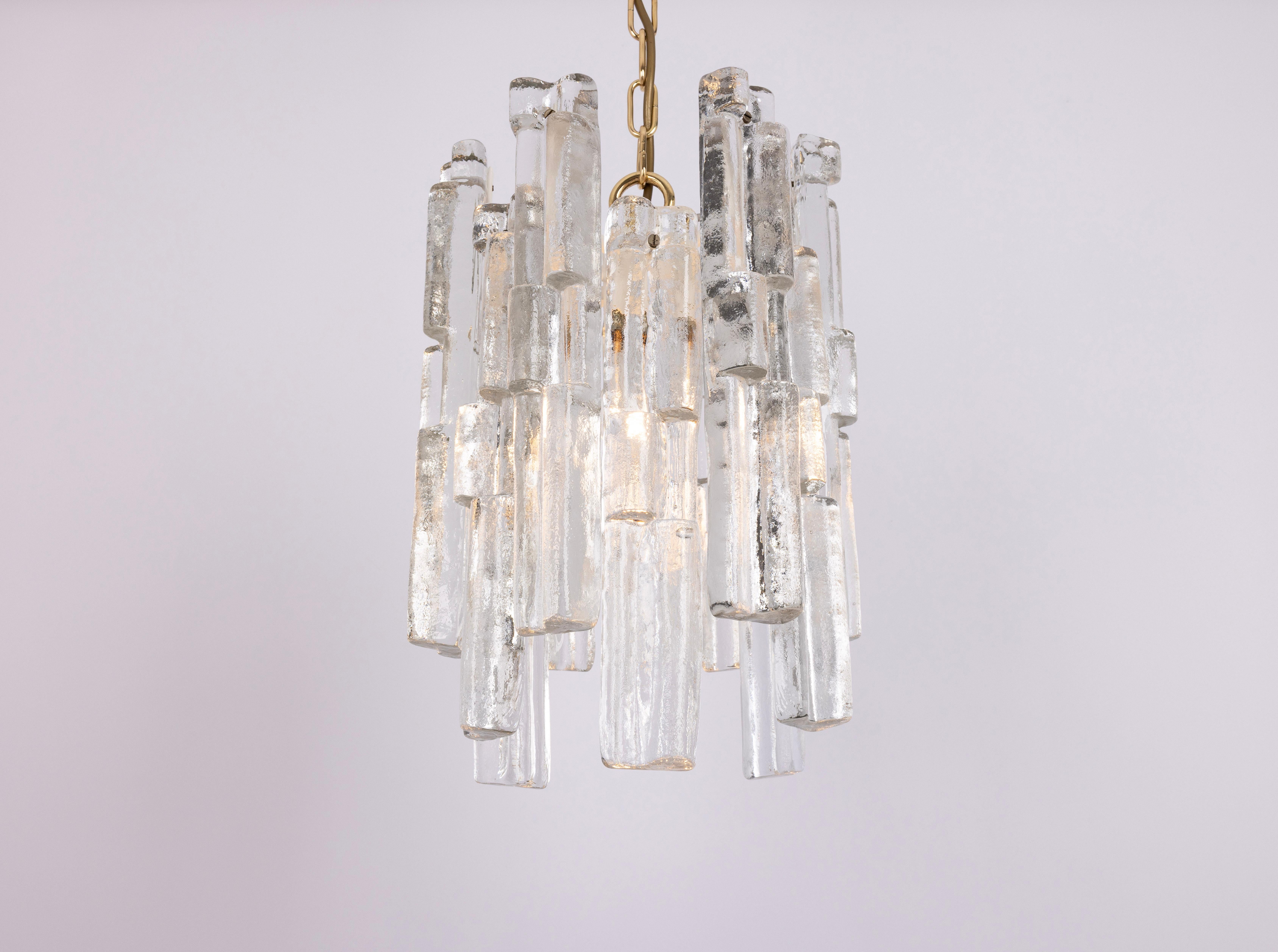 1 von 8 Seltene Murano Eisglas Pendelleuchten - Ruba, von Kalmar, Österreich, 1970er Jahre im Zustand „Gut“ im Angebot in Aachen, NRW