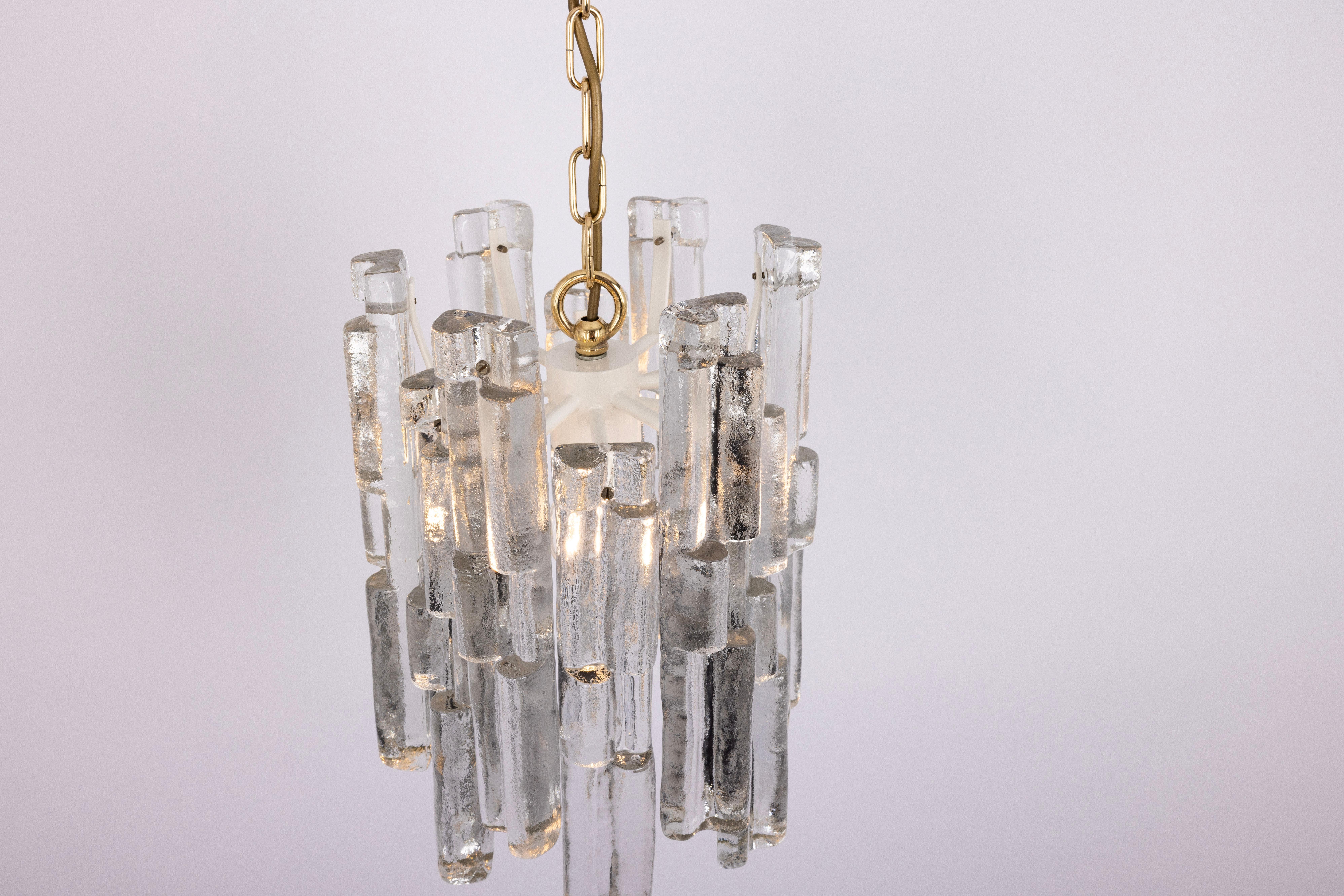 1 von 8 Seltene Murano Eisglas Pendelleuchten - Ruba, von Kalmar, Österreich, 1970er Jahre (Muranoglas) im Angebot