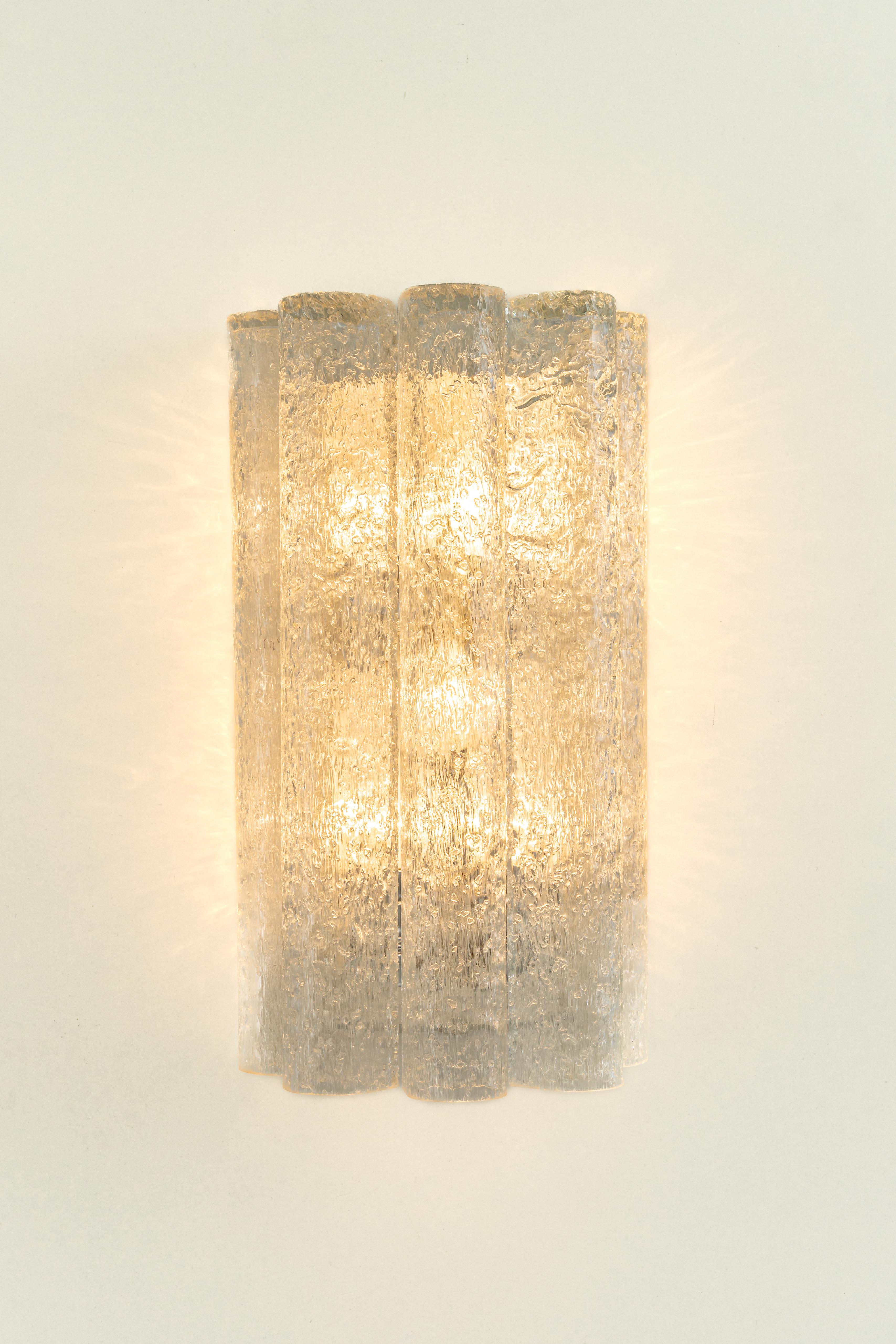 1 of 8 Sets /Large Pair of murano Glass Wall Sconces by Doria, Germany, 1960s For Sale 4