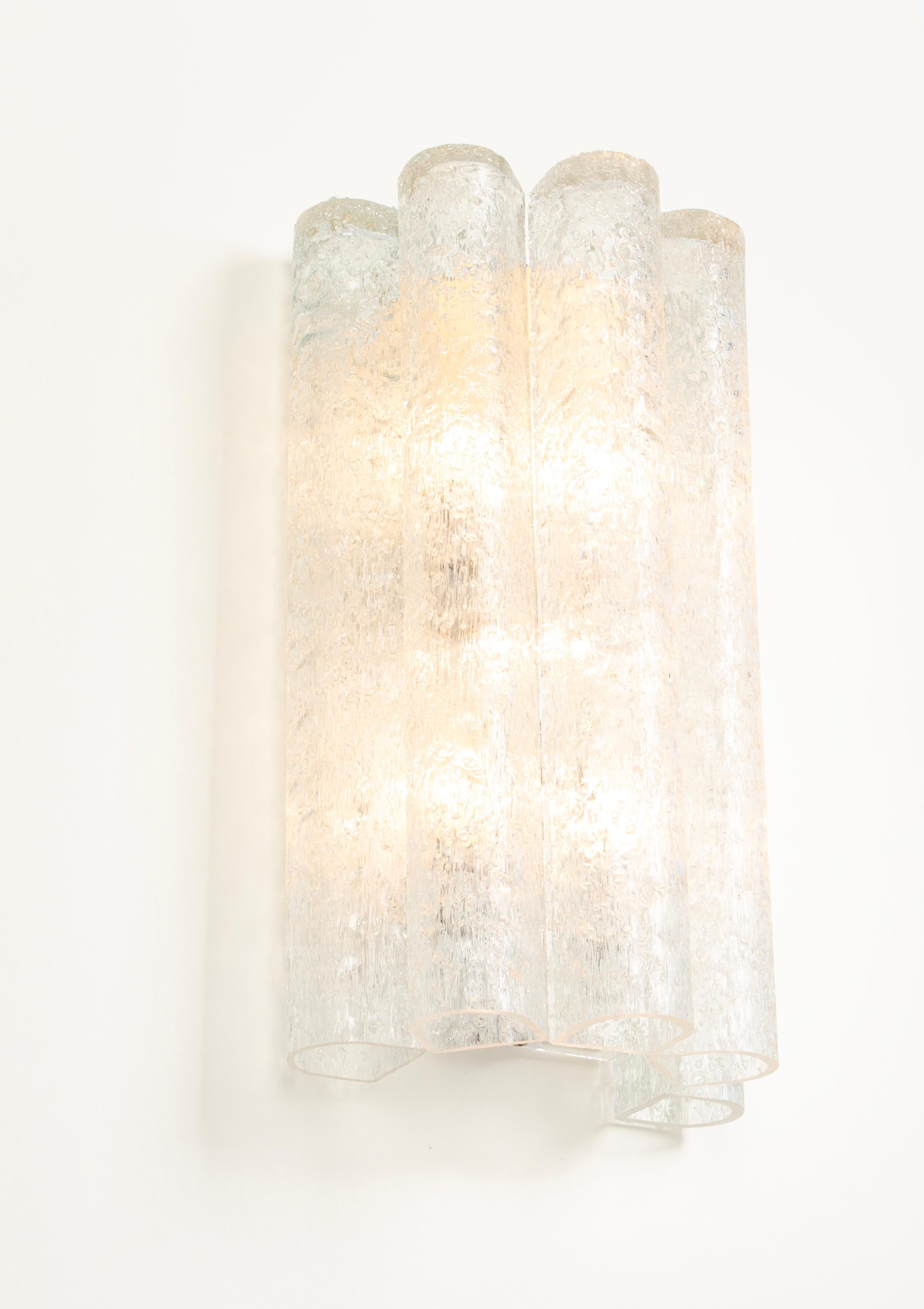 1 of 8 Sets /Large Pair of murano Glass Wall Sconces by Doria, Germany, 1960s For Sale 3