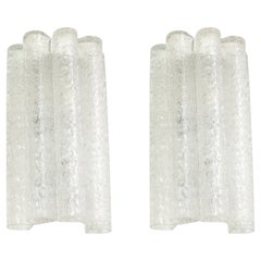 1 of 8 Sets /Large Pair of murano Glass Wall Sconces by Doria, Germany, 1960s
