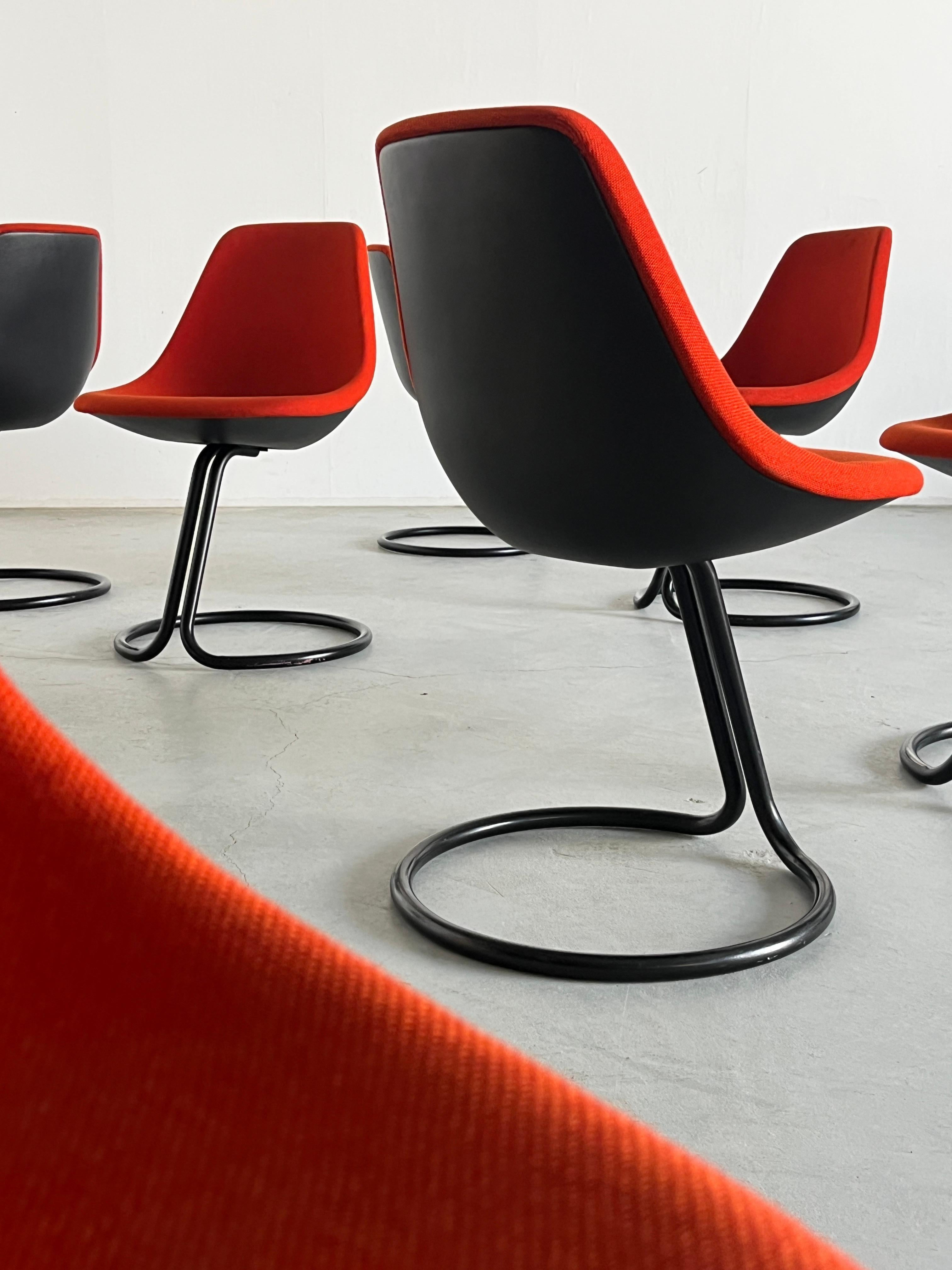 1 of 8 Vintage Postmodern Cantilever Dining Chairs by Giotto Stoppino, 80s Italy 5