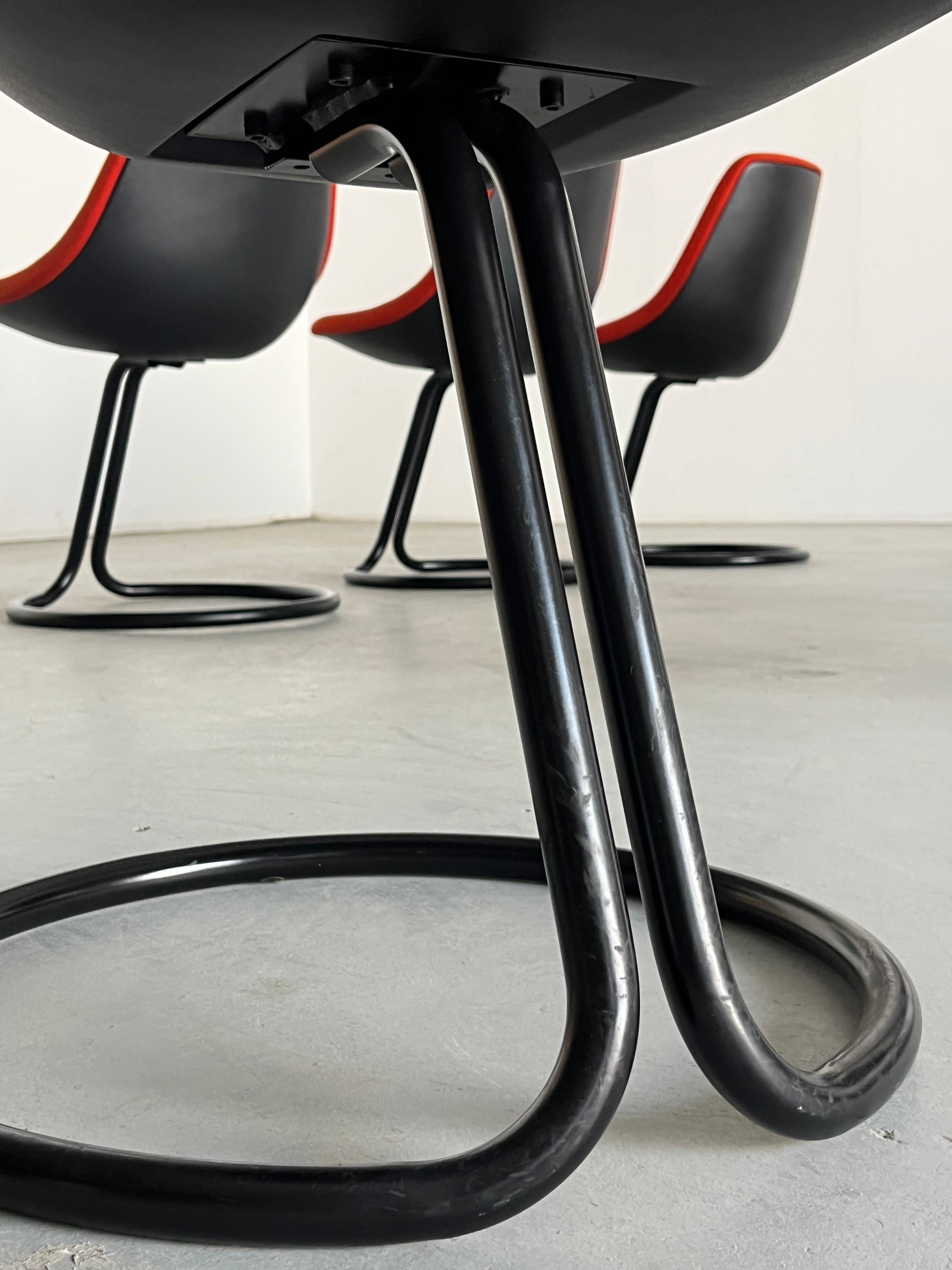1 of 8 Vintage Postmodern Cantilever Dining Chairs by Giotto Stoppino, 80s Italy 8
