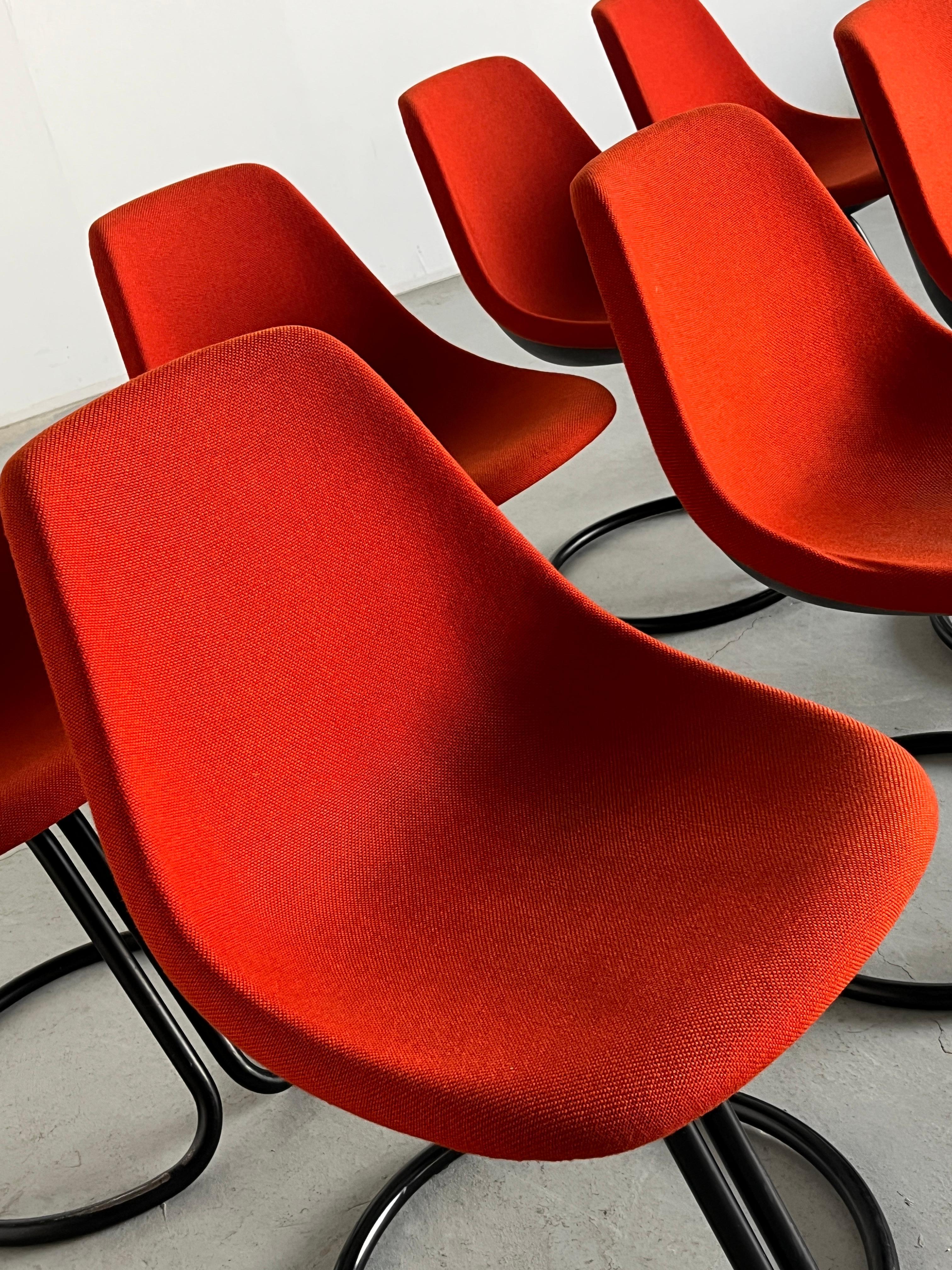 1 of 8 Vintage Postmodern Cantilever Dining Chairs by Giotto Stoppino, 80s Italy 1