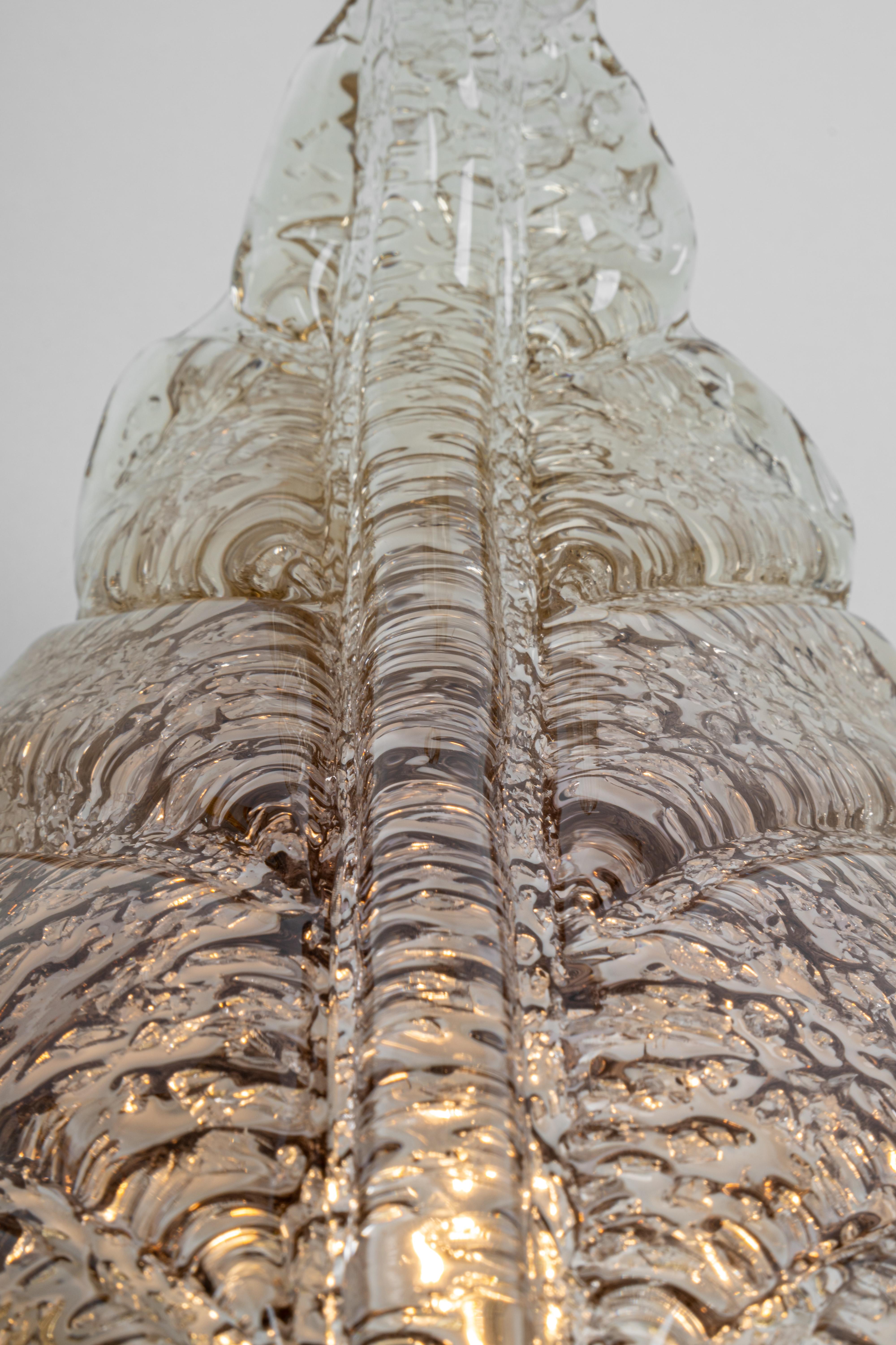 Late 20th Century 1 of 9 Large Murano Glass Wall Sconce by Barovier & Toso, Italy, 1970s For Sale