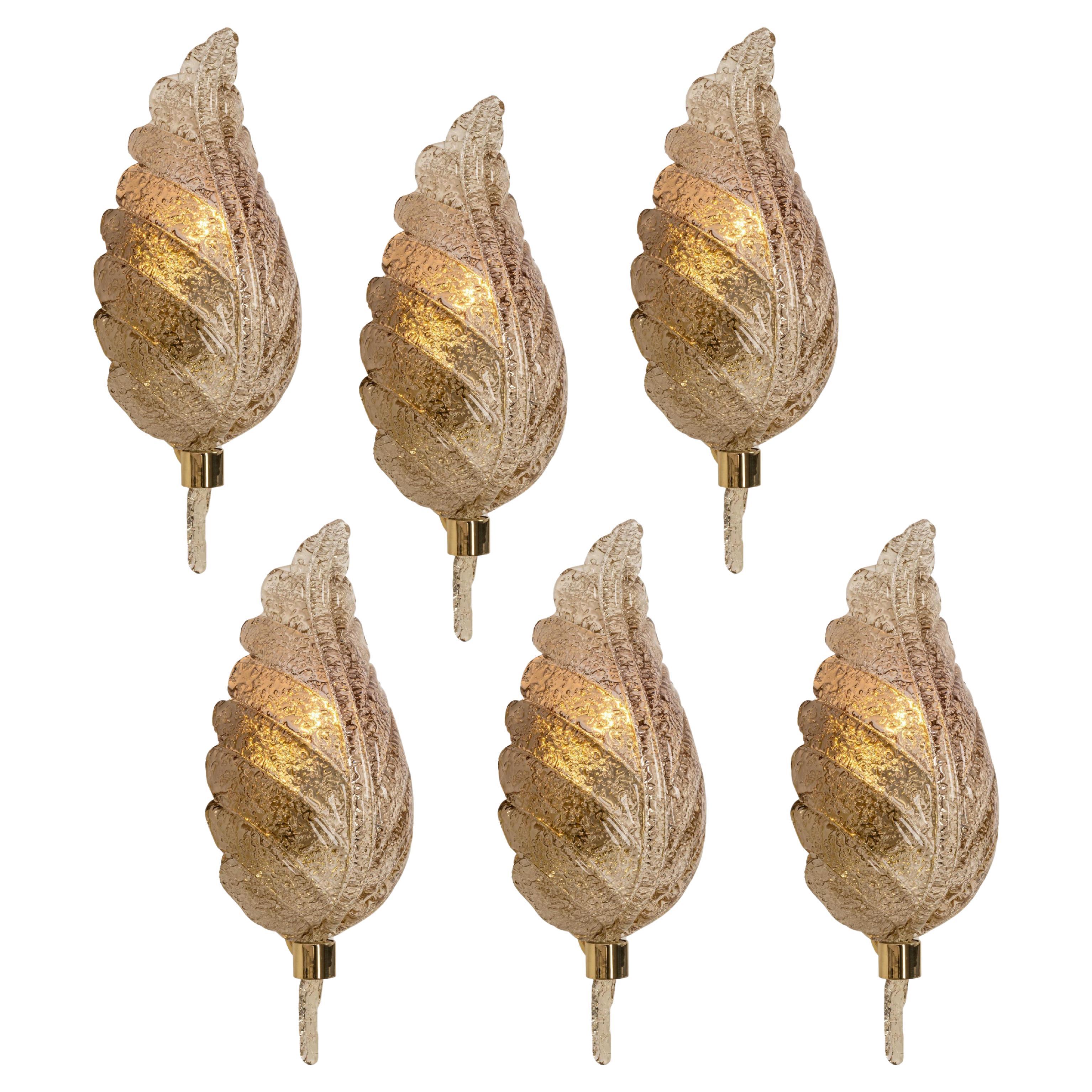 1 des 4 grandes appliques murales en verre de Murano par Barovier & Toso, Italie, 1970